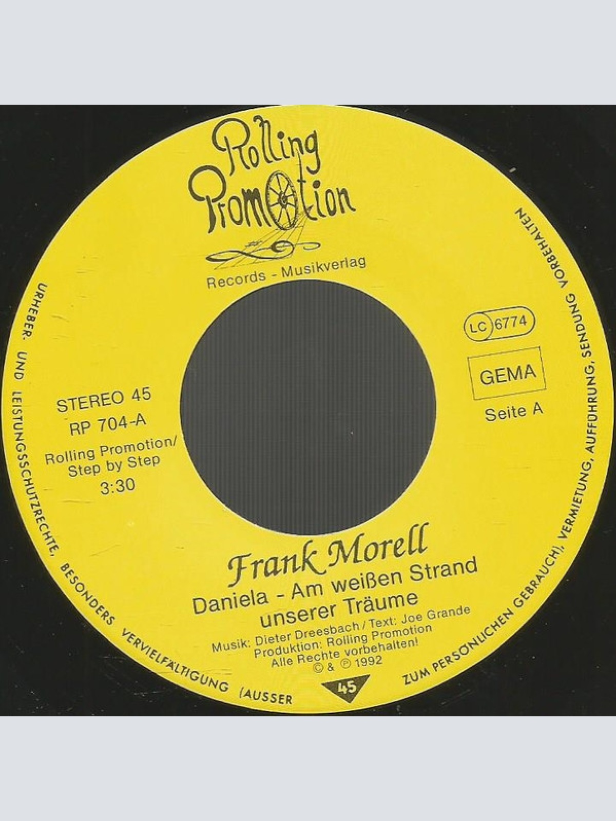 Vinyl / Frank Morell (2) - Daniela - Am Weißen Strand Unserer Träume
