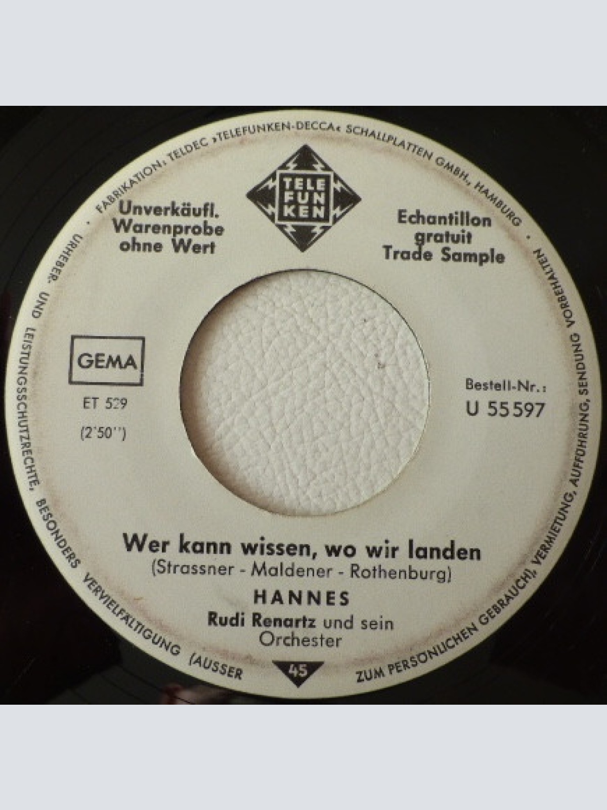 Vinyl / Hannes (26), Rudi Renartz Und Sein Orchester - Es Geht Heim