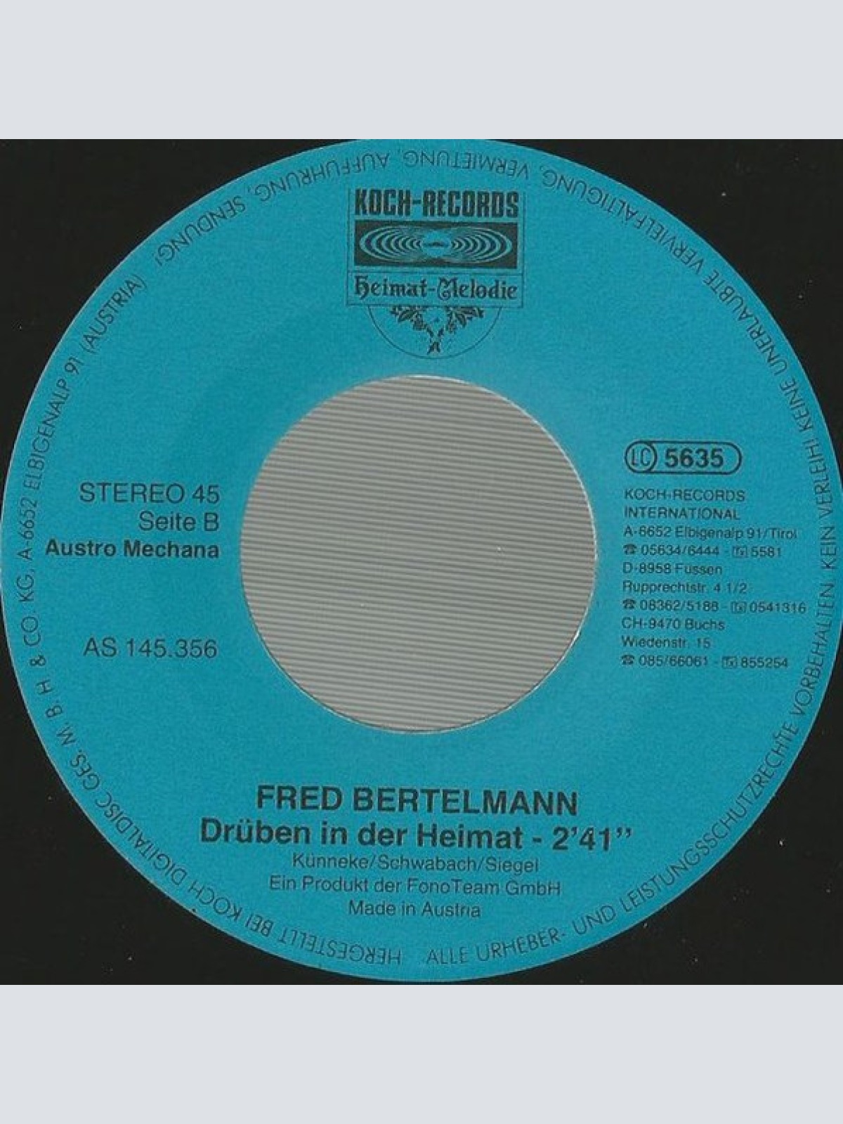 Vinyl / Fred Bertelmann - Der Lachende Vagabund