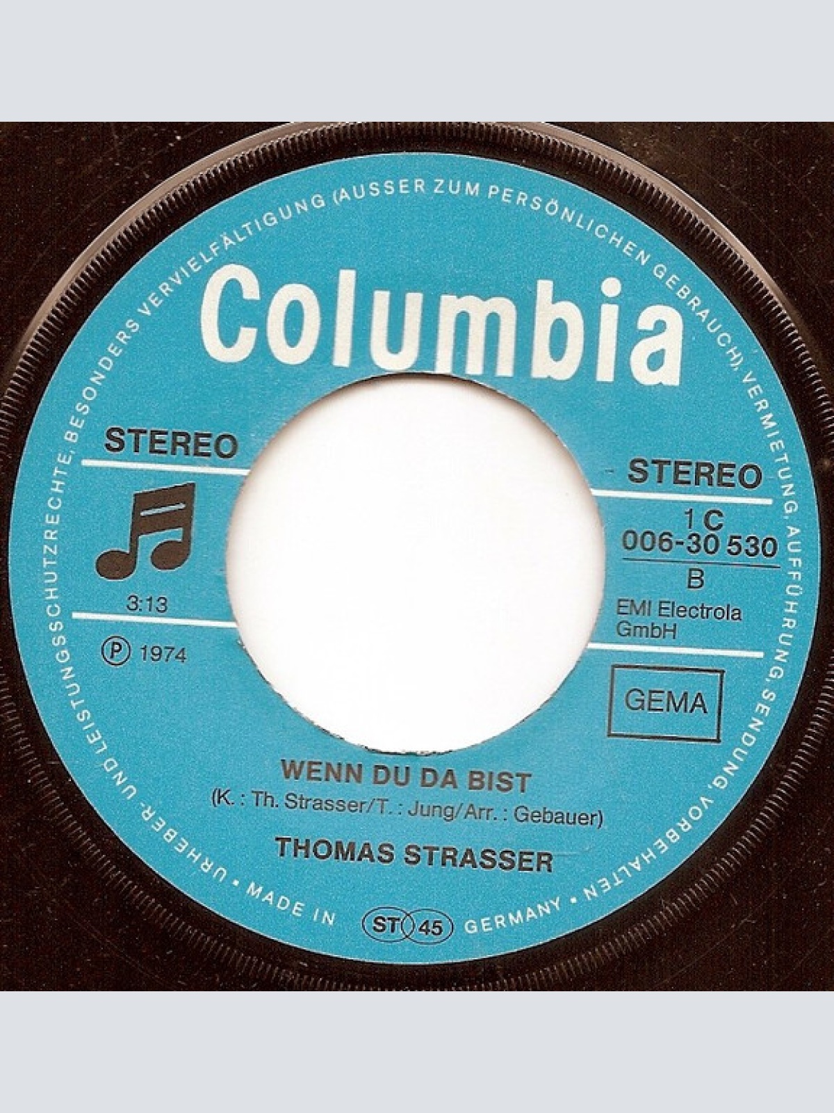 Vinyl / Thomas Strasser - Ich Seh' Die Sonne / Wenn Du Da Bist