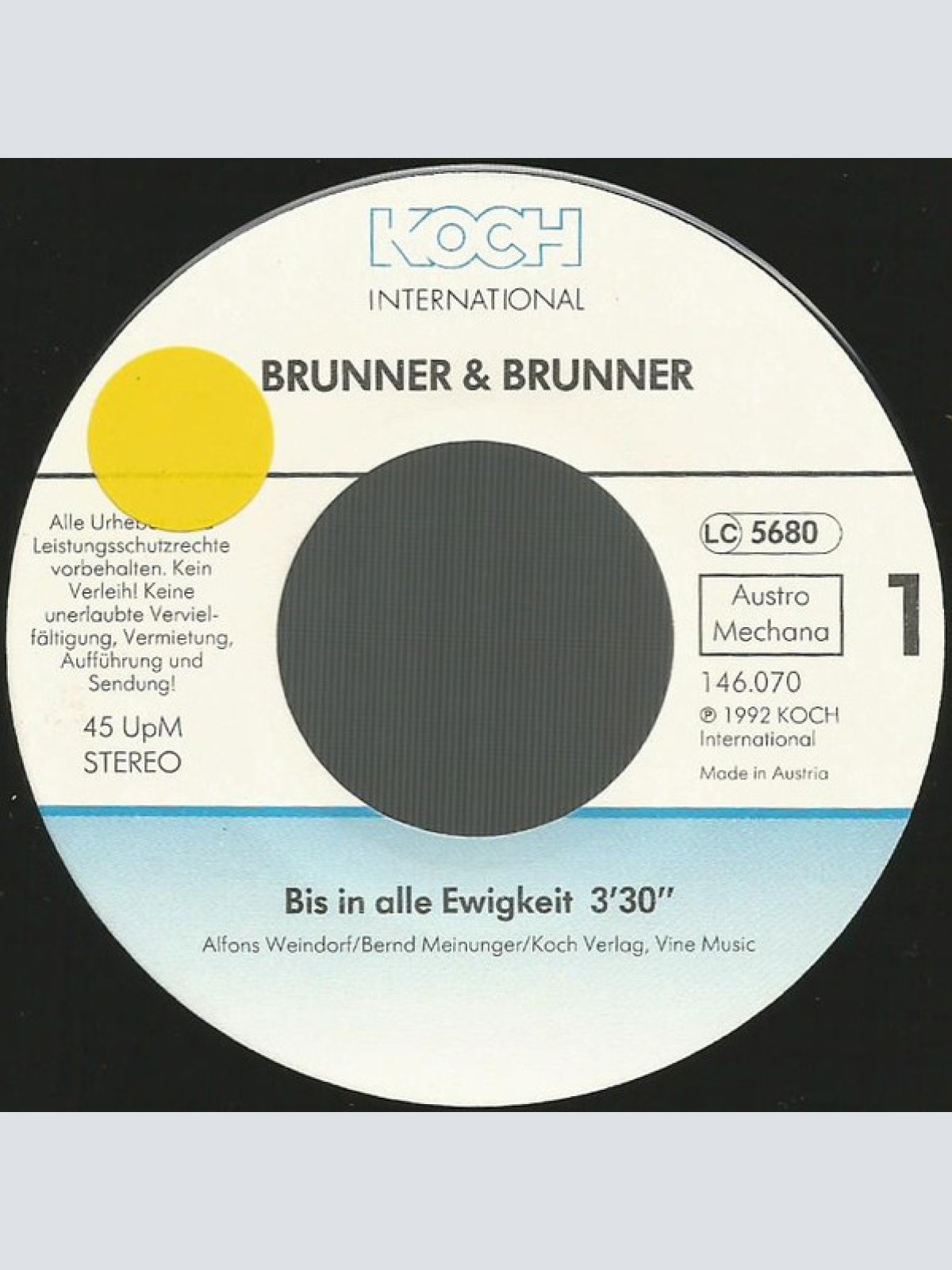 Vinyl / Brunner & Brunner - Bis In Alle Ewigkeit