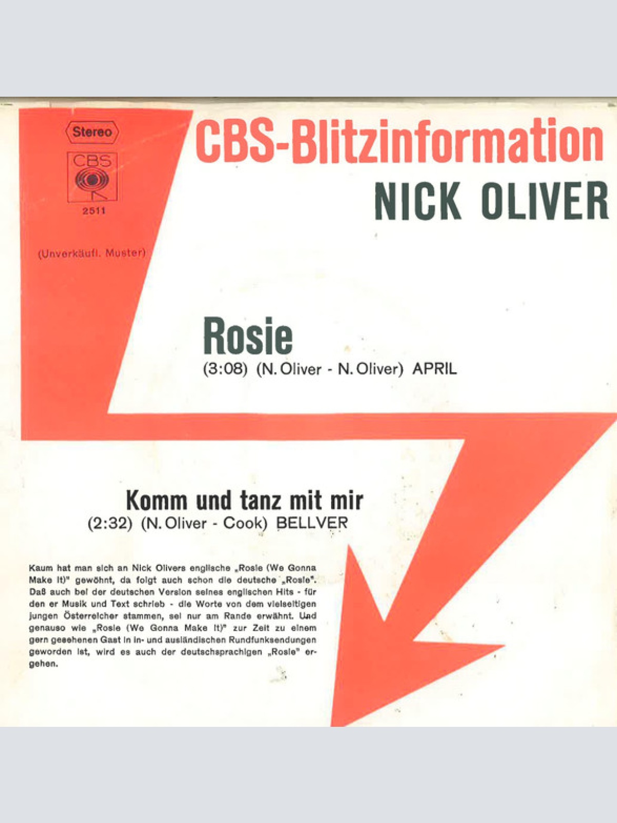 Vinyl / Nick Oliver* - Rosie