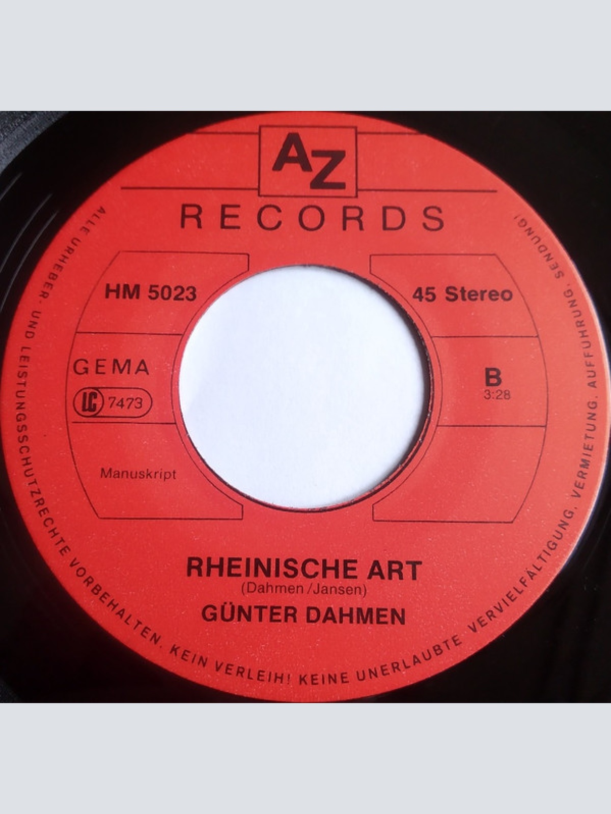 Vinyl / Günter Dahmen - Marieche Danz / Rheinische Art