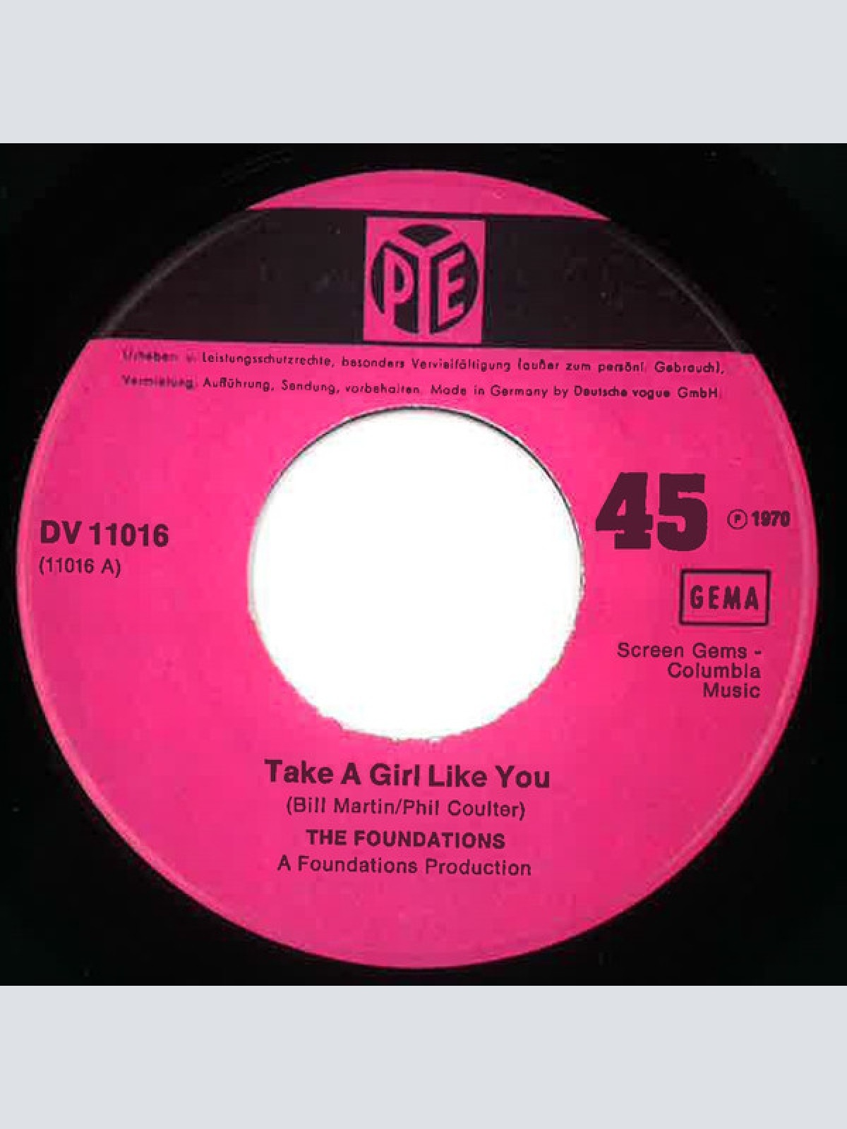 Vinyl / The Foundations - Take A Girl Like You