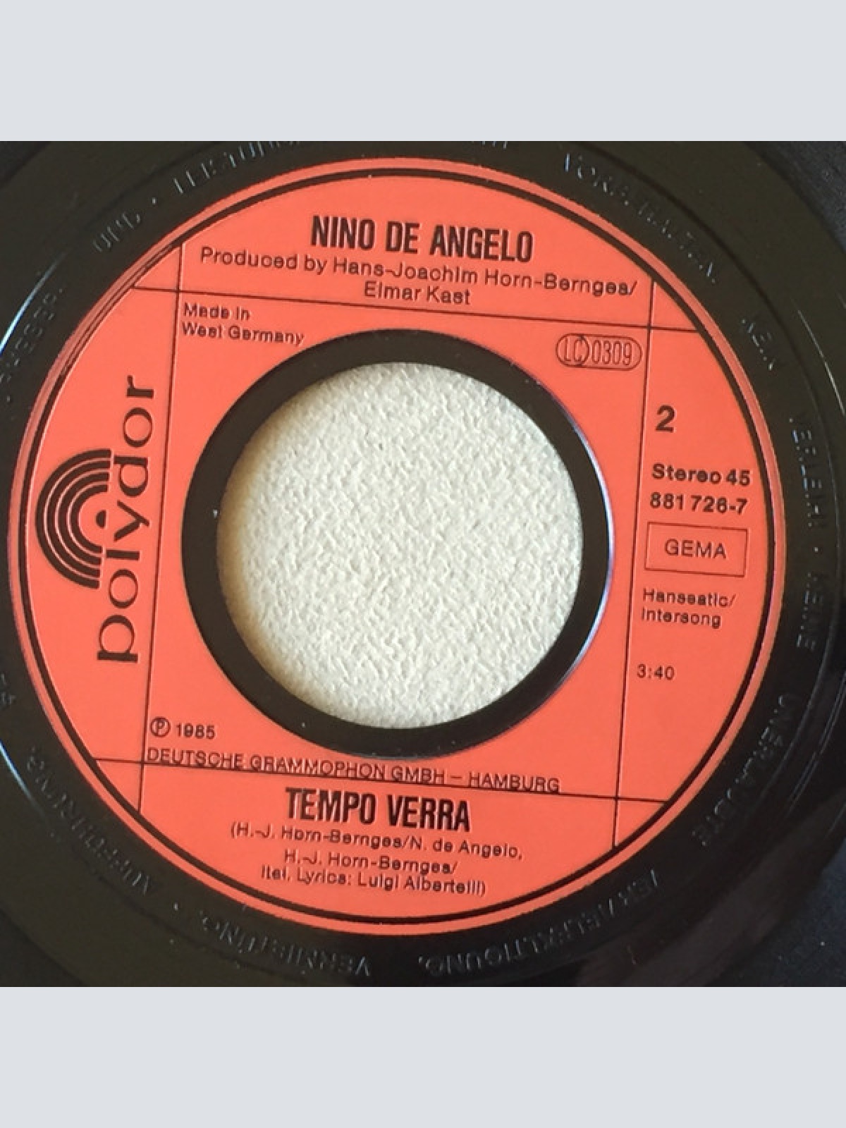 Vinyl / Nino De Angelo - Tempo Verrá