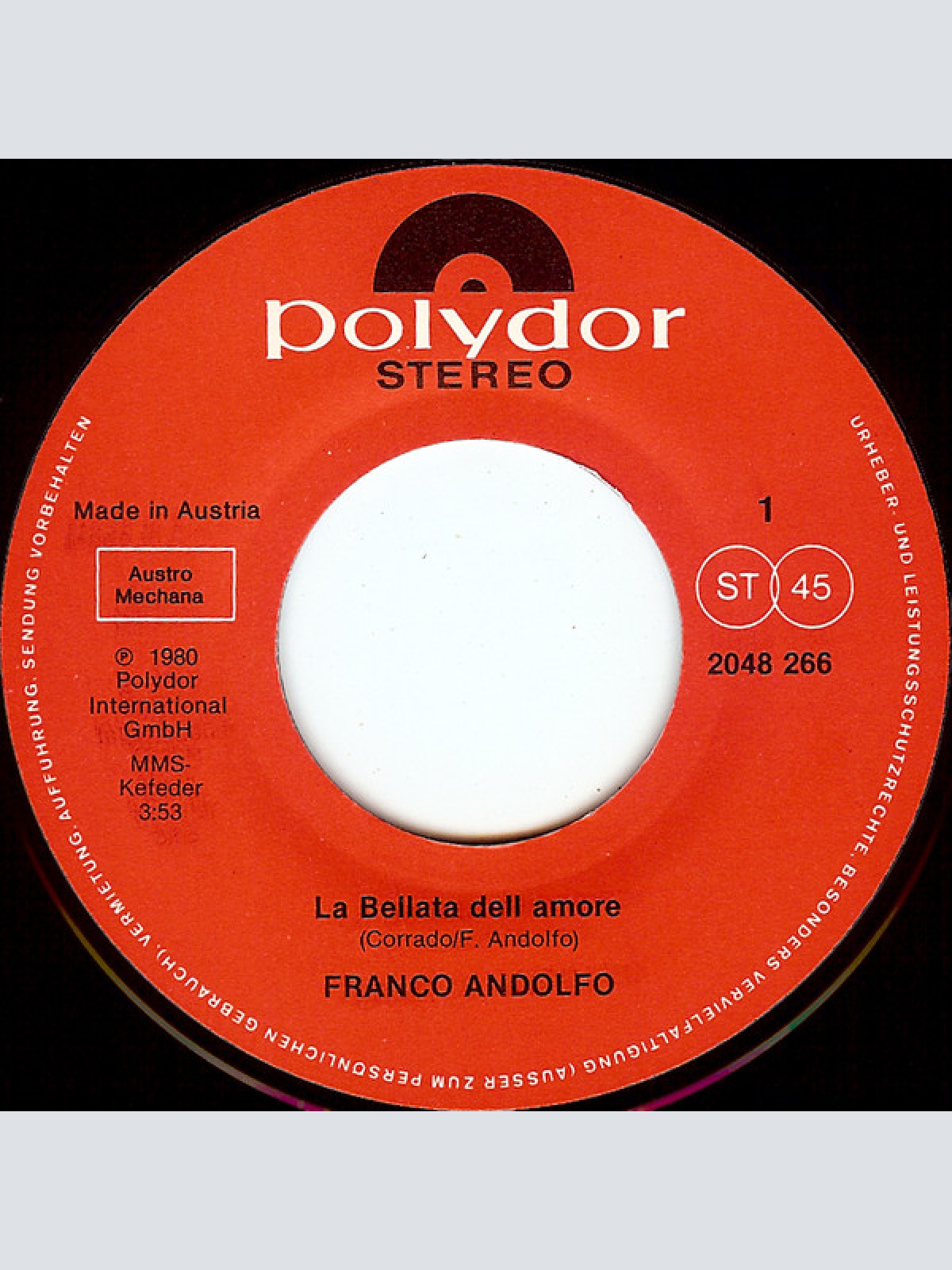 Vinyl / Franco Andolfo - La Ballata Dell Amore