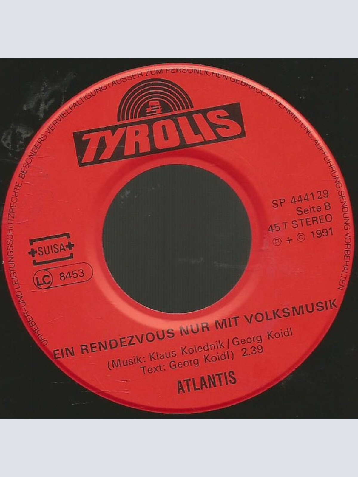 Vinyl / Atlantis (20) - Wisch Dir die Tränen aus den Augen / Ein Rendezvous nur mit Volksmusik