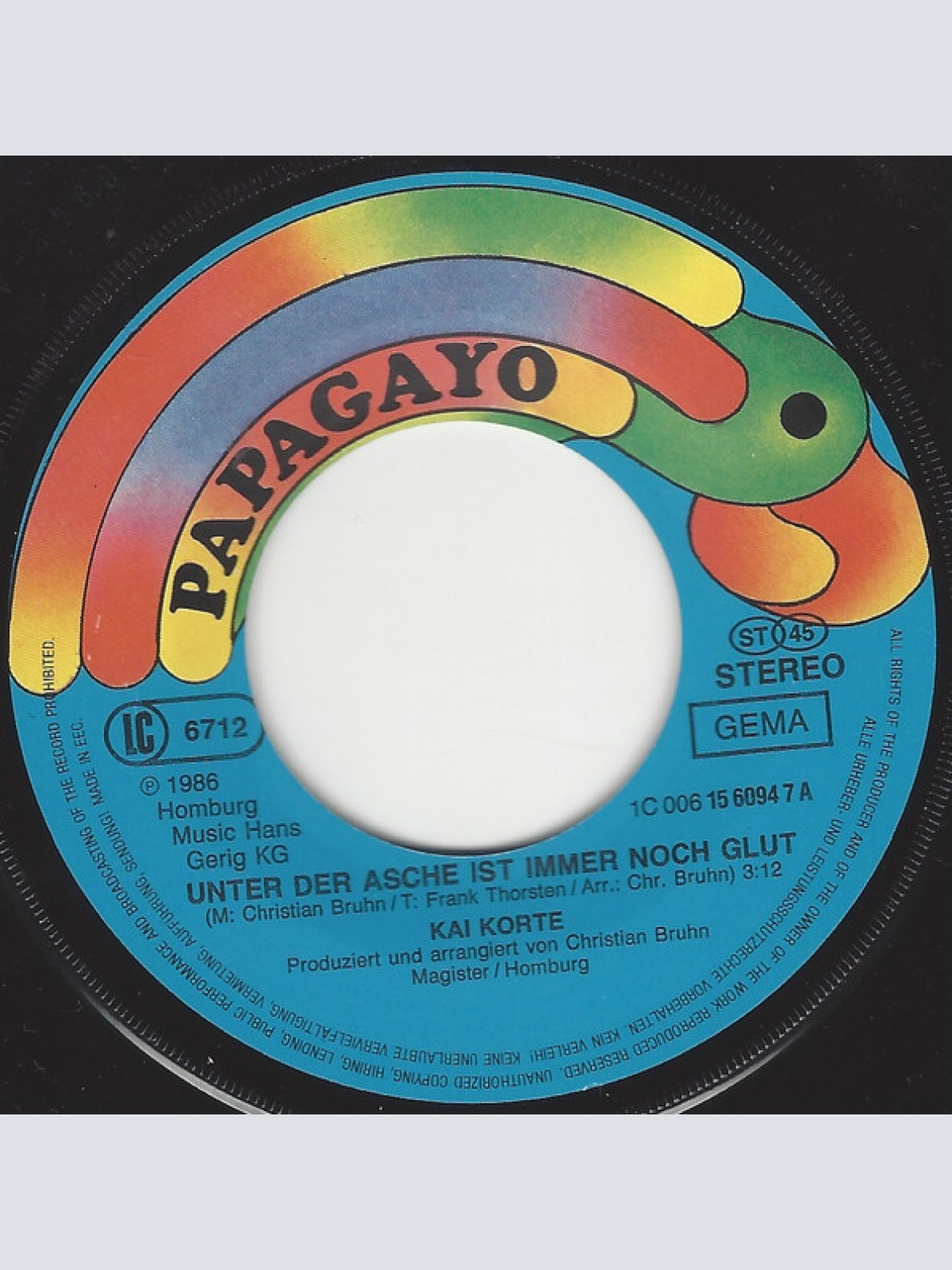 Vinyl / Kai Korte - Unter Der Asche Ist Immer Noch Glut / Heller Wahnsinn