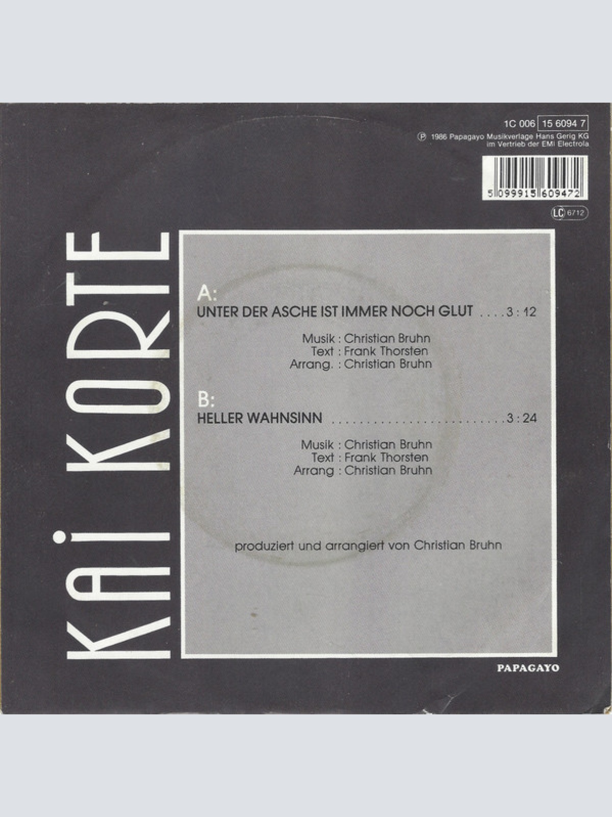 Vinyl / Kai Korte - Unter Der Asche Ist Immer Noch Glut / Heller Wahnsinn