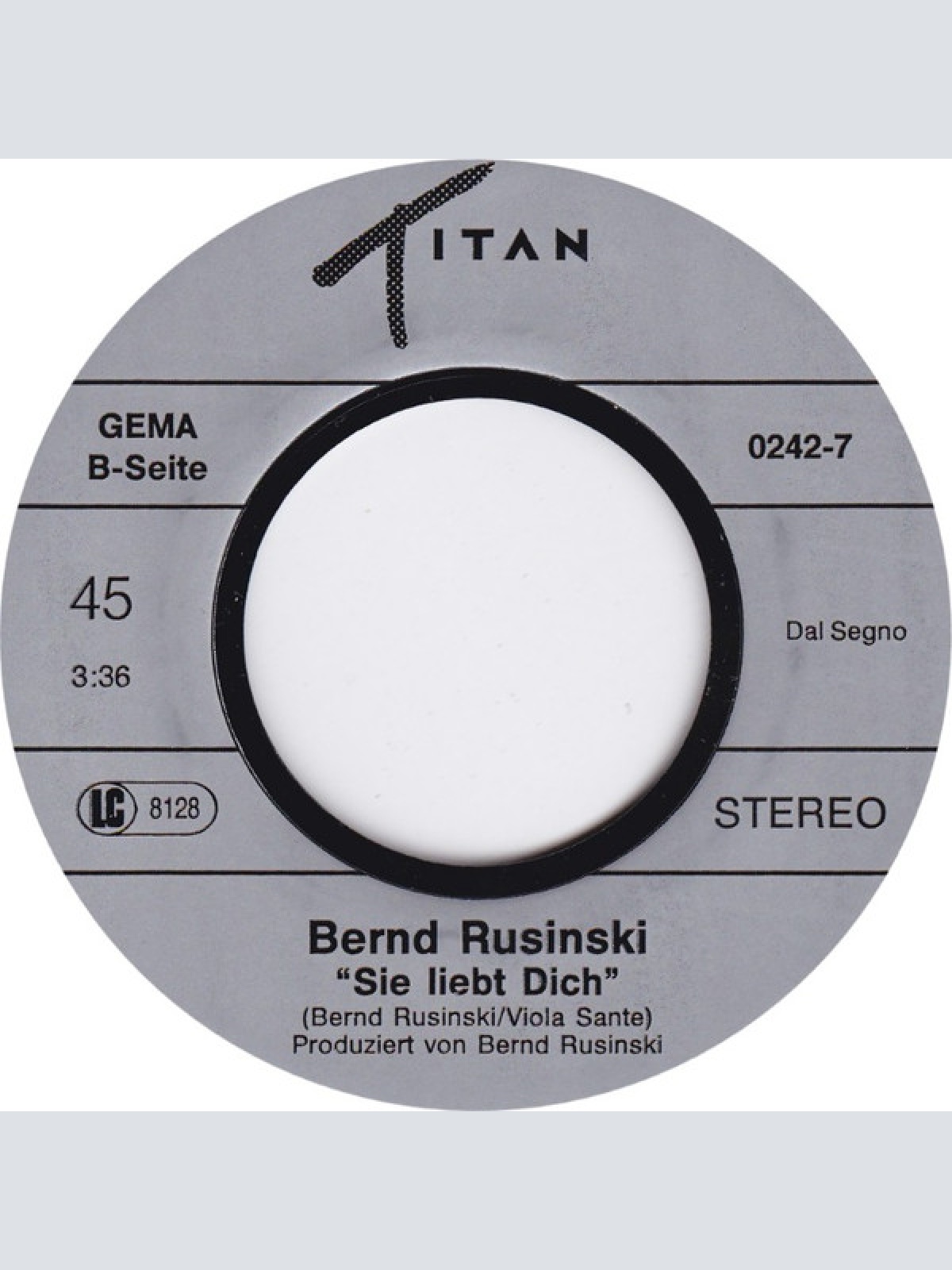 Vinyl / Bernd Rusinski - 7 Tage Bis Zur Ewigkeit