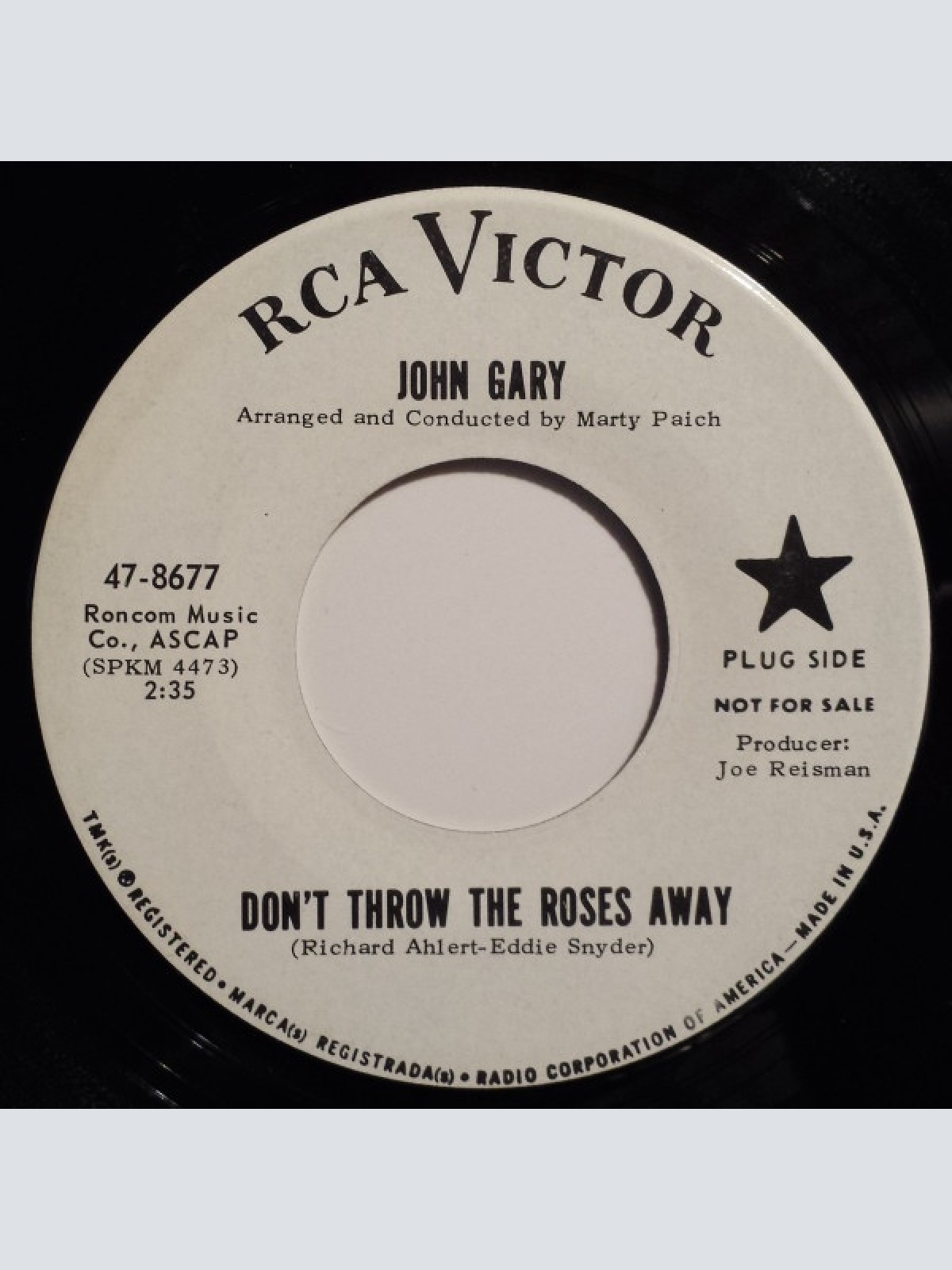 Vinyl / John Gary - Don't Throw Away The Roses