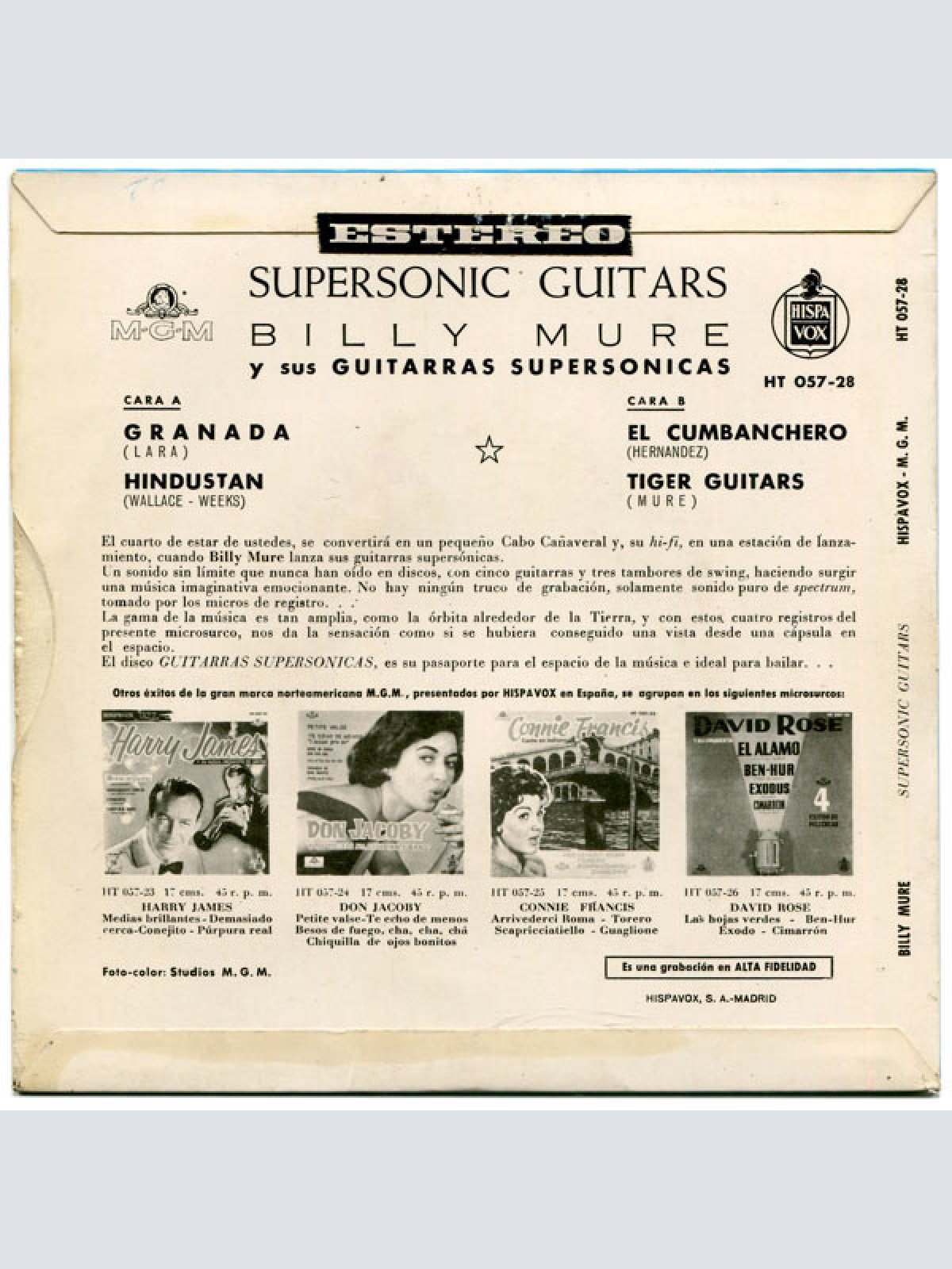 Vinyl / Billy Mure Y Sus "Guitarras Supersónicas"* - Supersonic Guitars