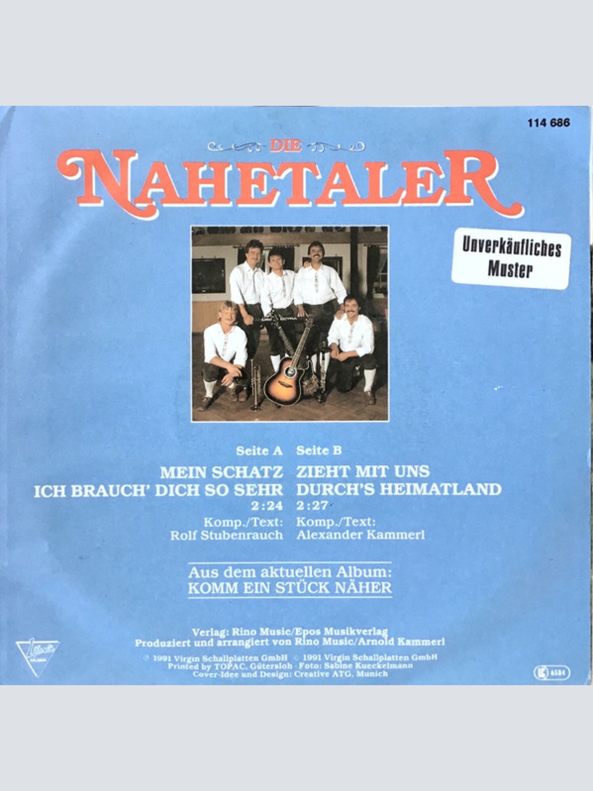 Vinyl / Die Nahetaler - Mein Schatz, Ich Brauch' Dich So Sehr