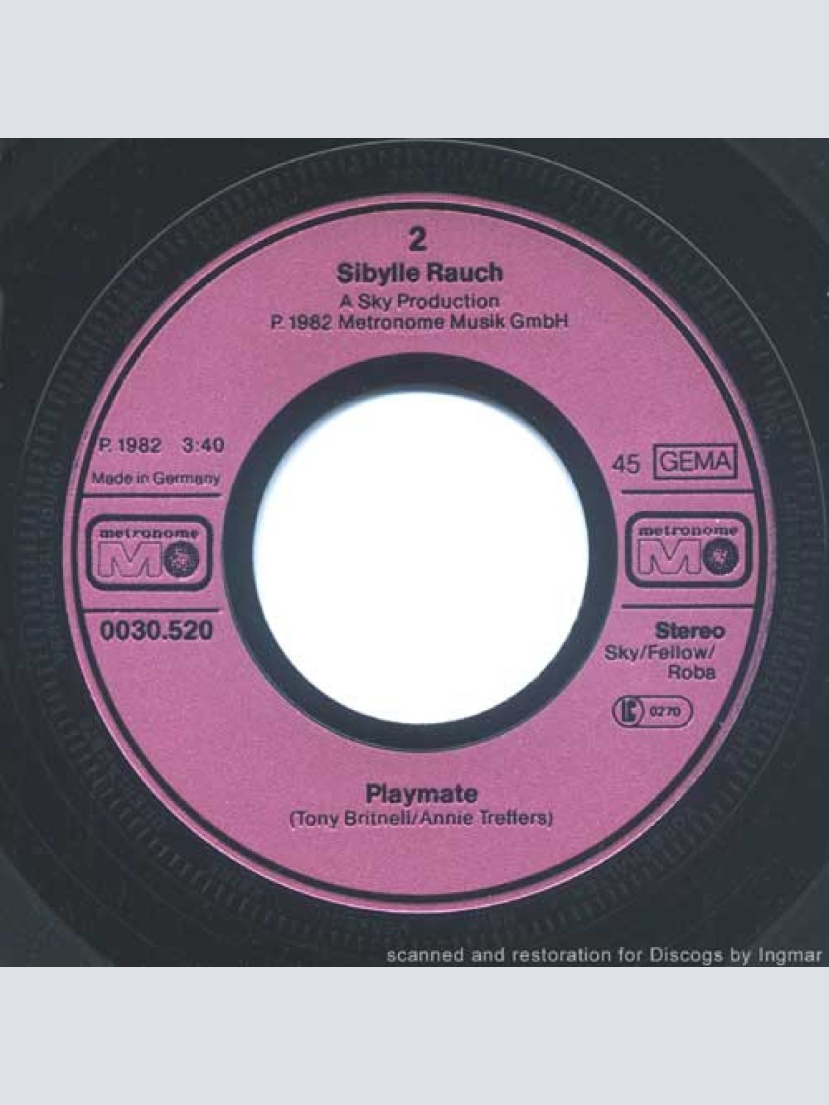 Vinyl / Sibylle Rauch - So Long, Goodbye / Playmate