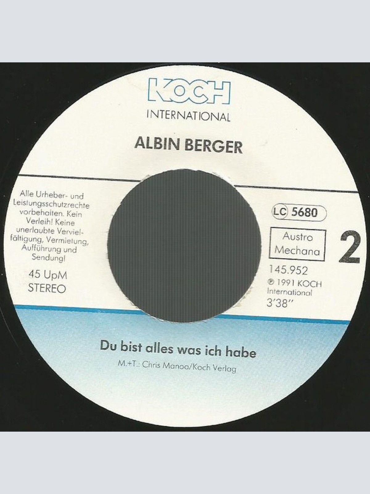 Vinyl / Albin Berger - Glück Und Tränen Am Wörthersee