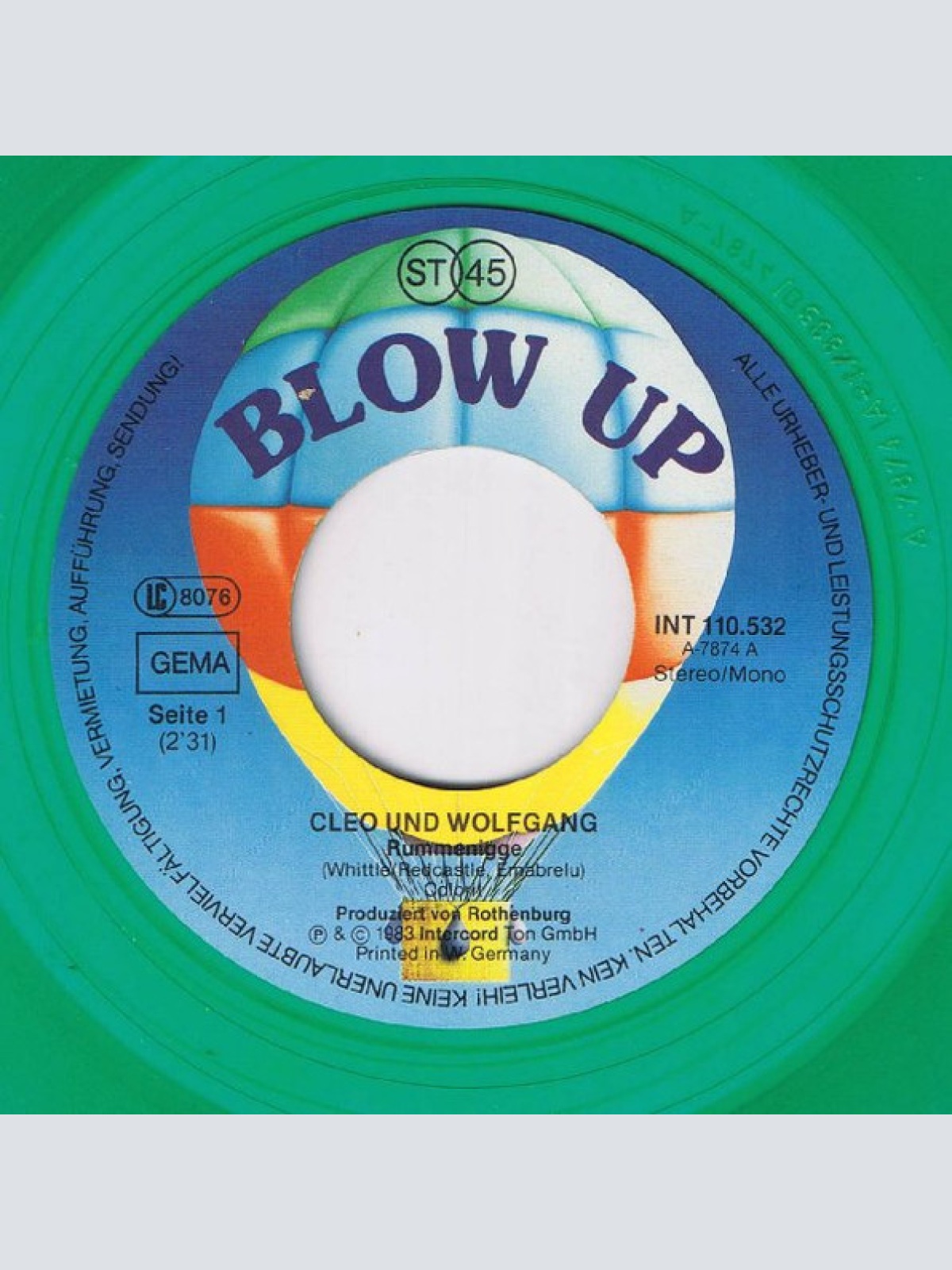 Vinyl / Cleo* Und Wolfgang* - Rummenigge