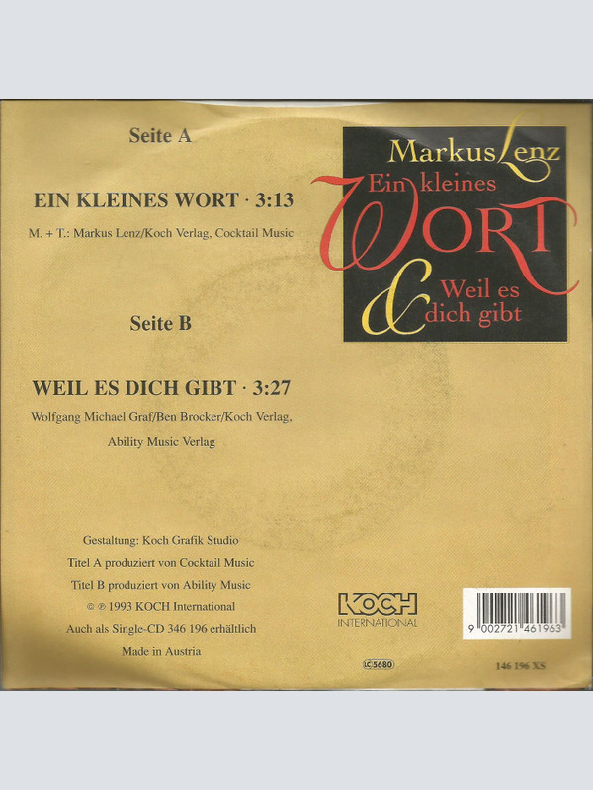 Vinyl / Markus Lenz - Ein Kleines Wort