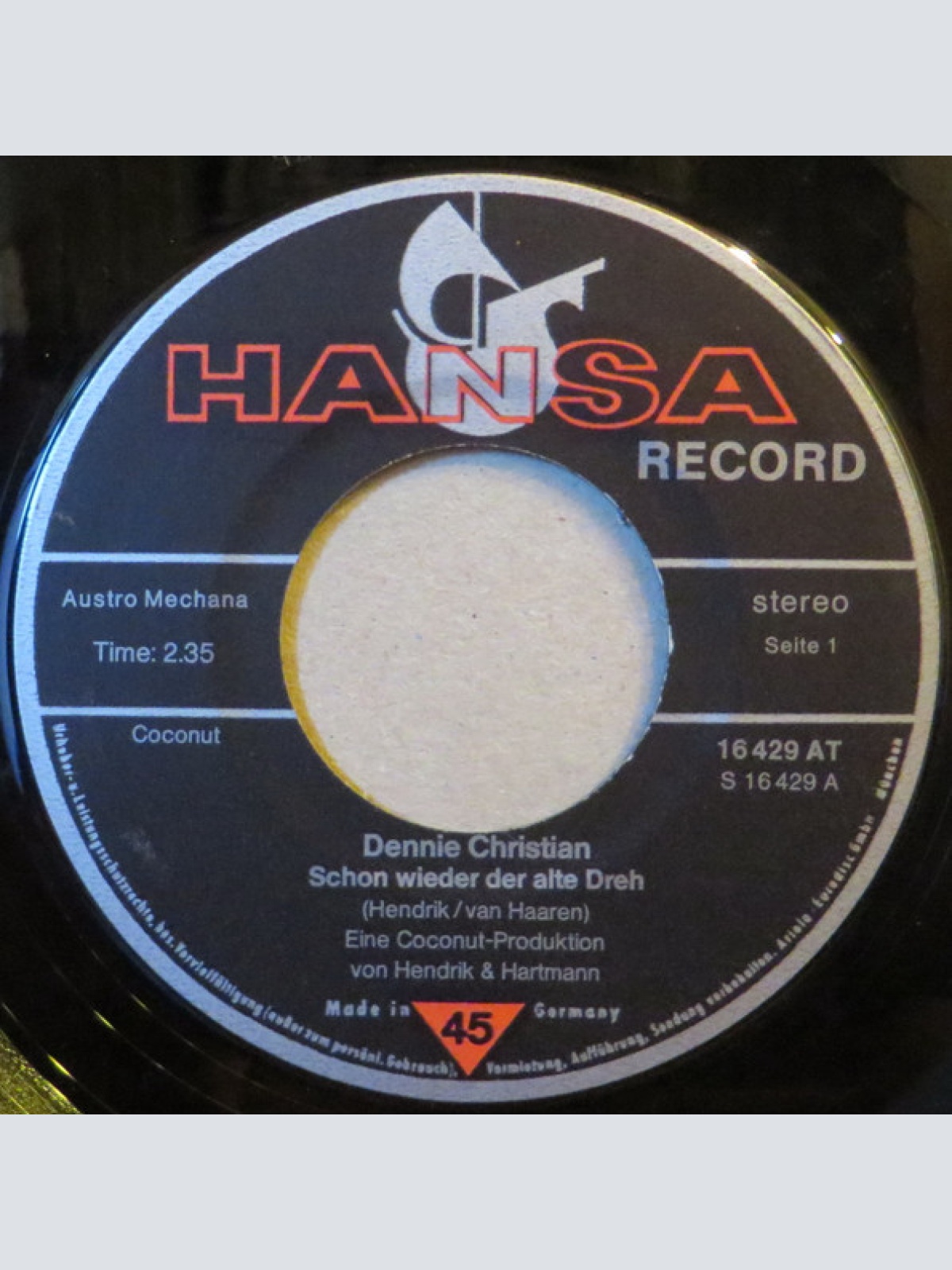 Vinyl / Dennie Christian - Schon Wieder Der Alte Dreh