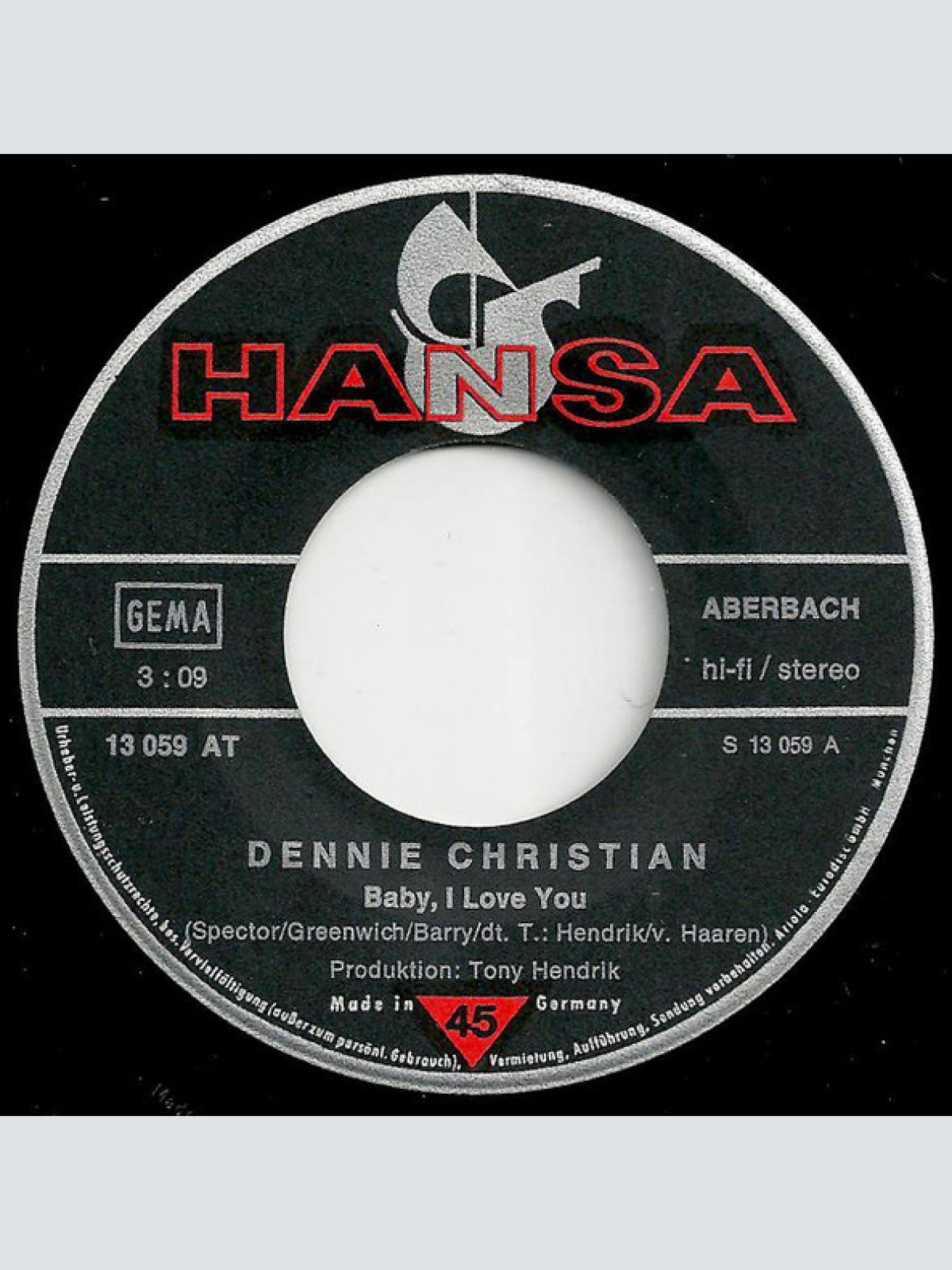 Vinyl / Dennie Christian - Baby, I Love You