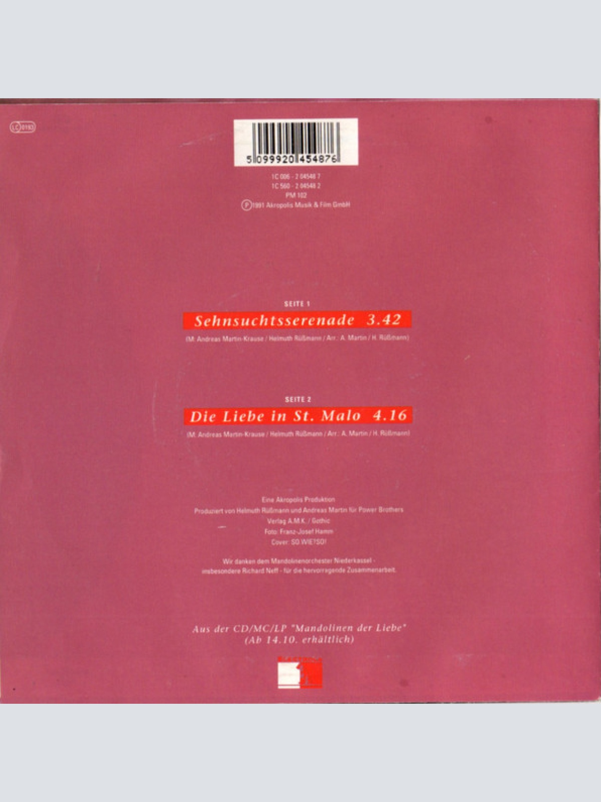 Vinyl / Mandolins Of Love - Sehnsuchtsserenade