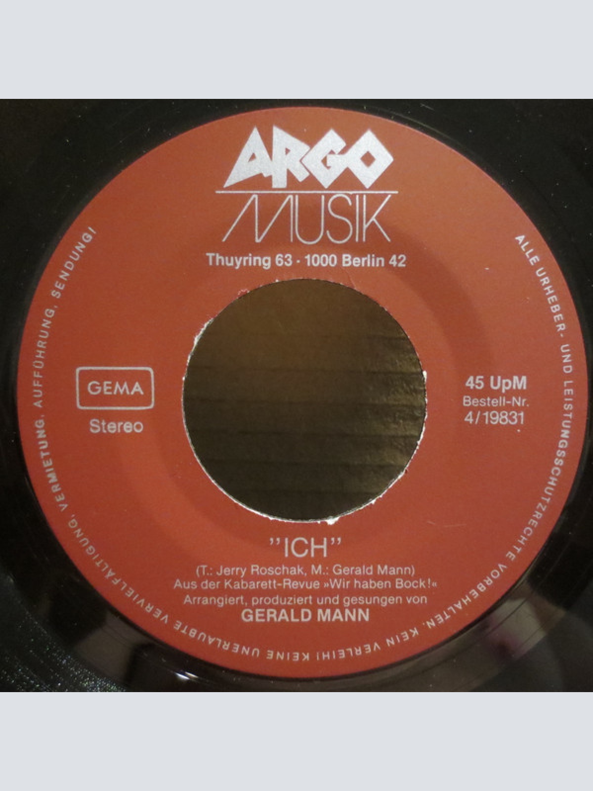 Vinyl / Gerald Mann - Ich