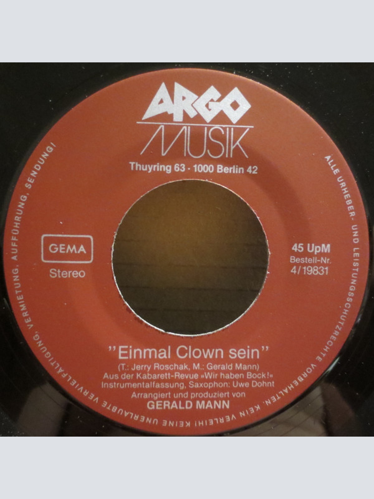 Vinyl / Gerald Mann - Ich
