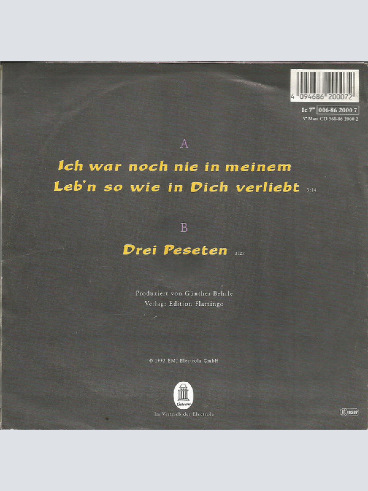 Vinyl / Chamer Buam - Ich War Noch Nie In Meinem Leb'n So Wie In Dich Verliebt