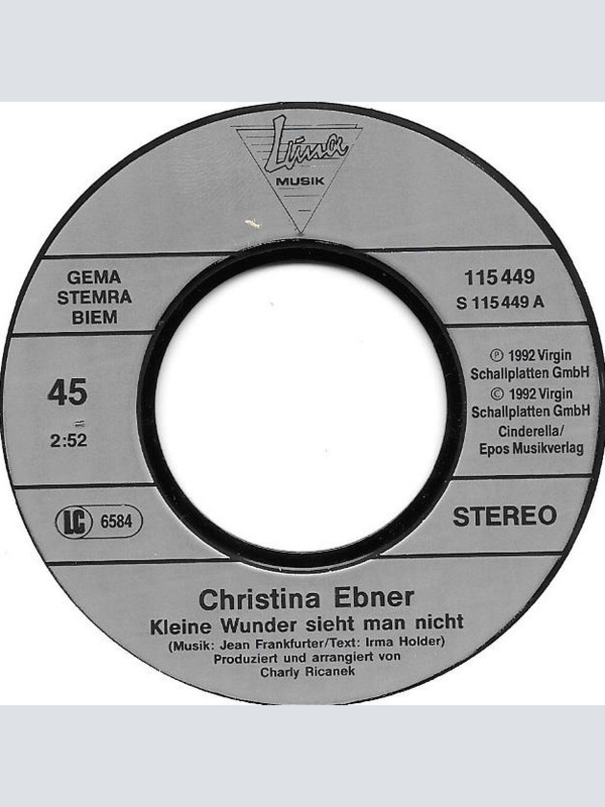 Vinyl / Christina Ebner - Kleine Wunder Sieht Man Nicht