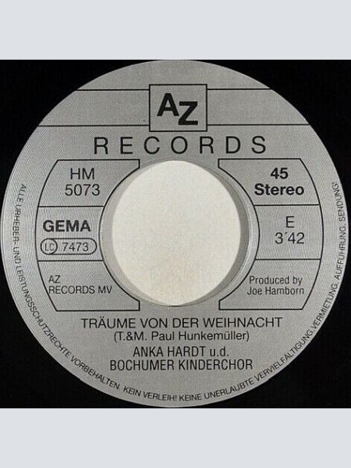 Vinyl / Anka Hardt Und Der Bochumer Kinderchor - Träume Von Der Weihnacht