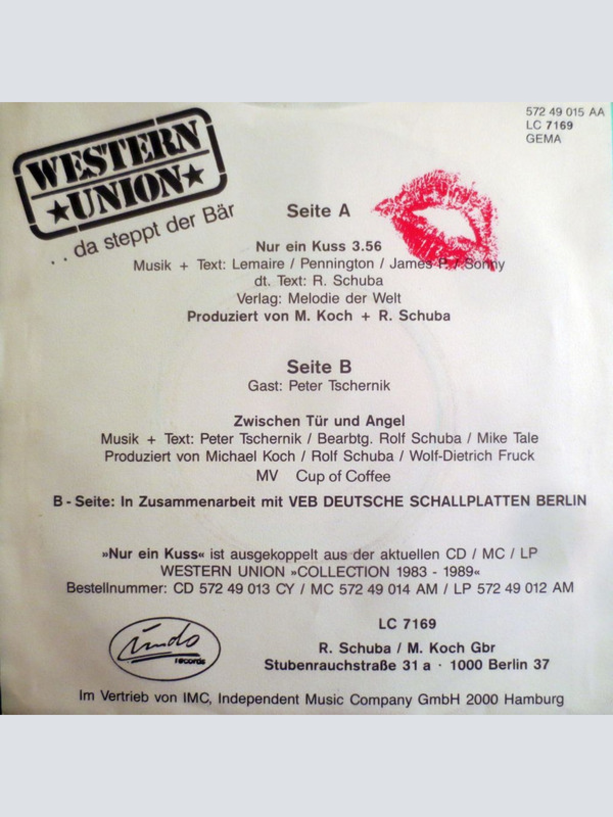 Vinyl / Western Union (3) - Nur Ein Kuss