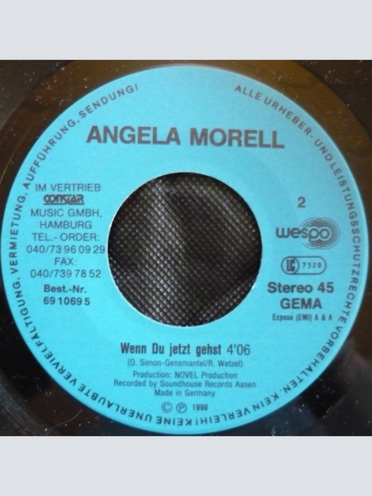 Vinyl / Angela Morell - Diese Blaue Nacht / Wenn Du Jetzt Gehst
