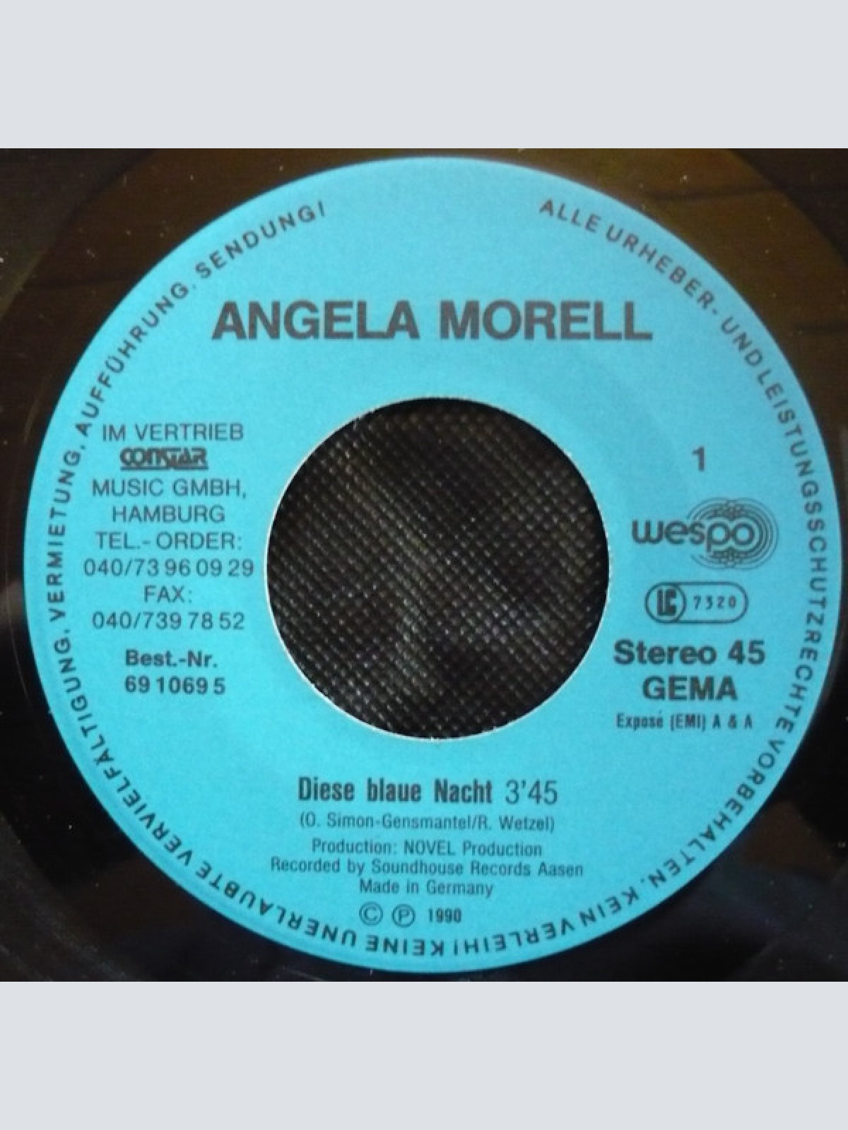 Vinyl / Angela Morell - Diese Blaue Nacht / Wenn Du Jetzt Gehst