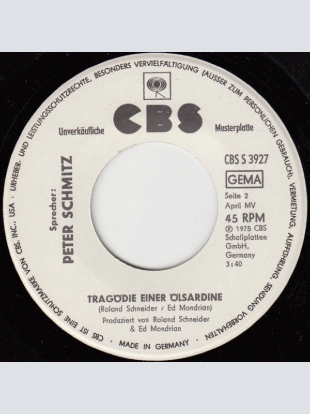 Vinyl / Peter Schmitz (3) - Hai -Eine Parodie-