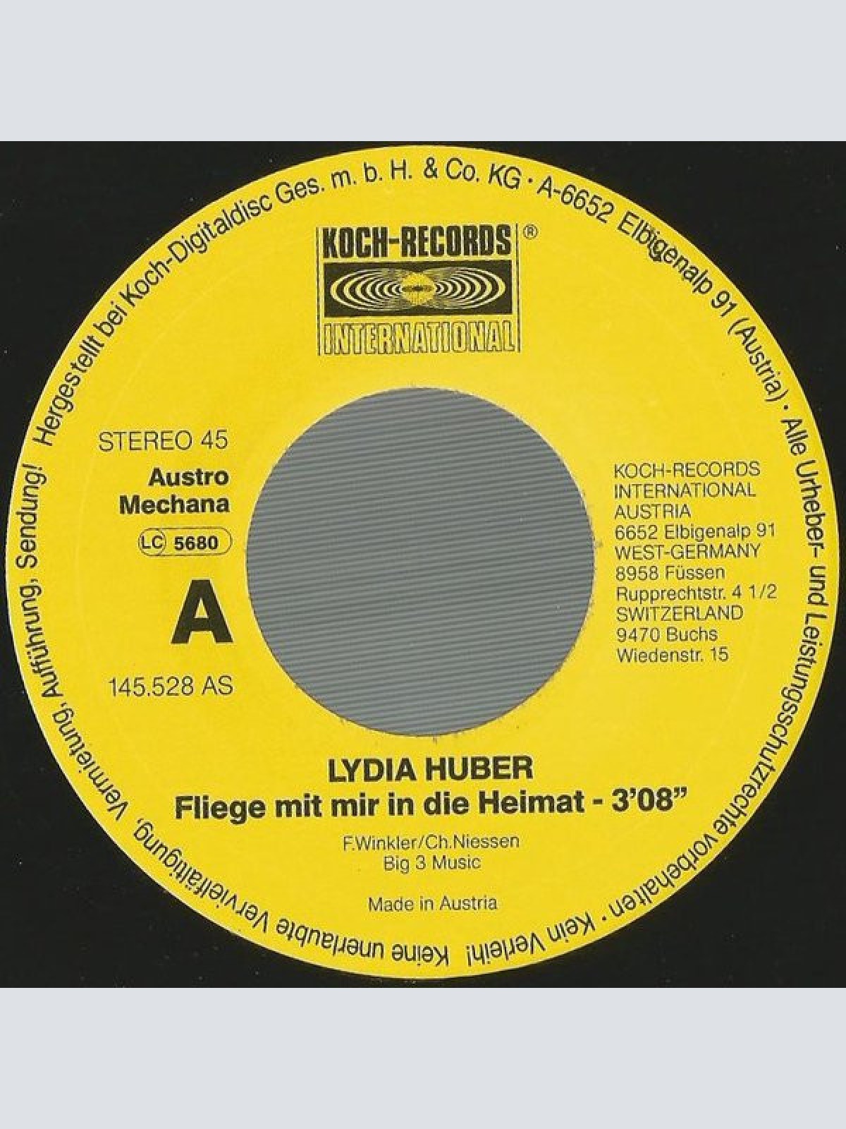 Vinyl / Lydia Huber - Fliege Mit Mir In Die Heimat
