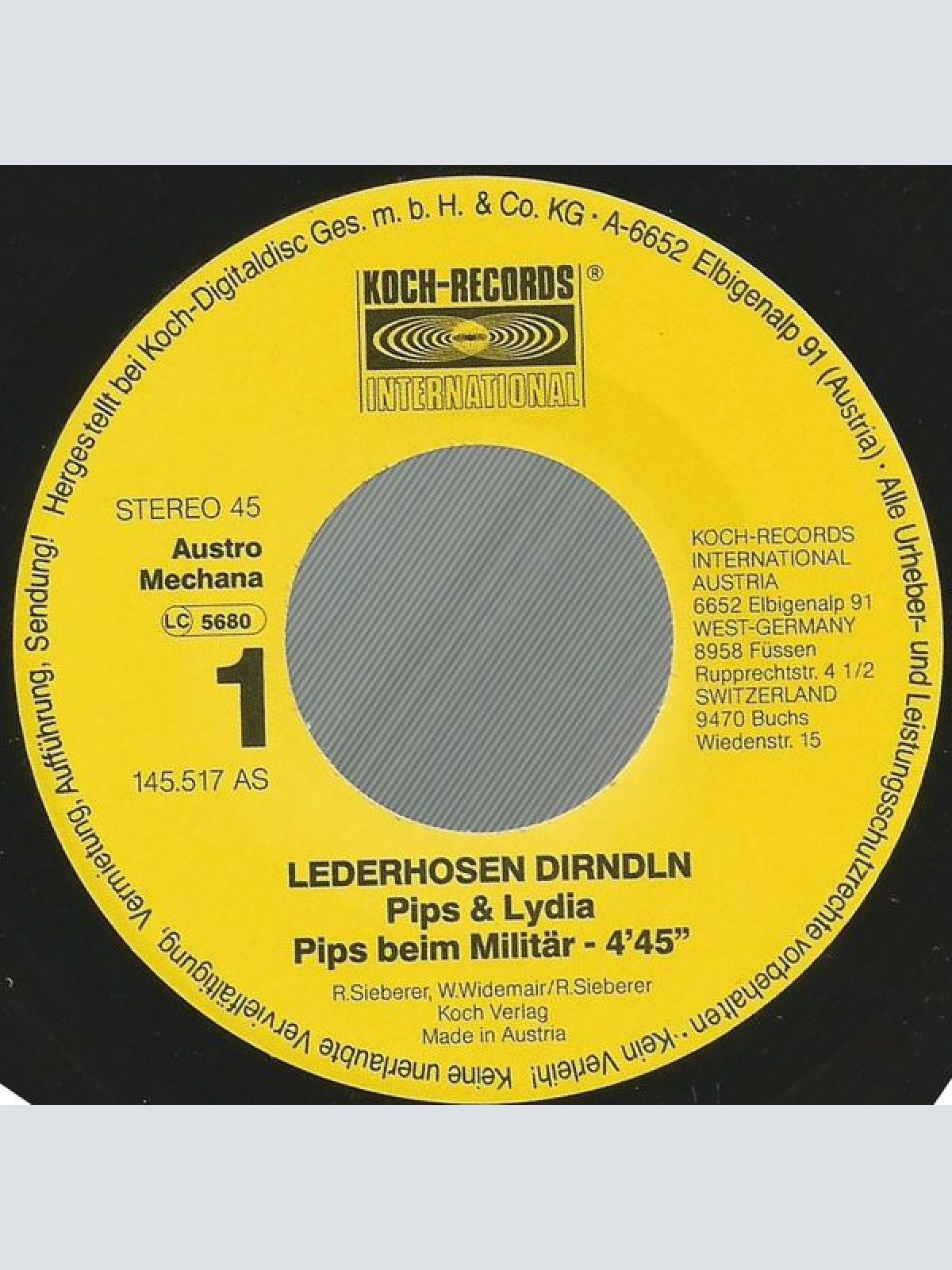 Vinyl / Lederhosen Dirndln Pips & Lydia - Pips Beim Militär