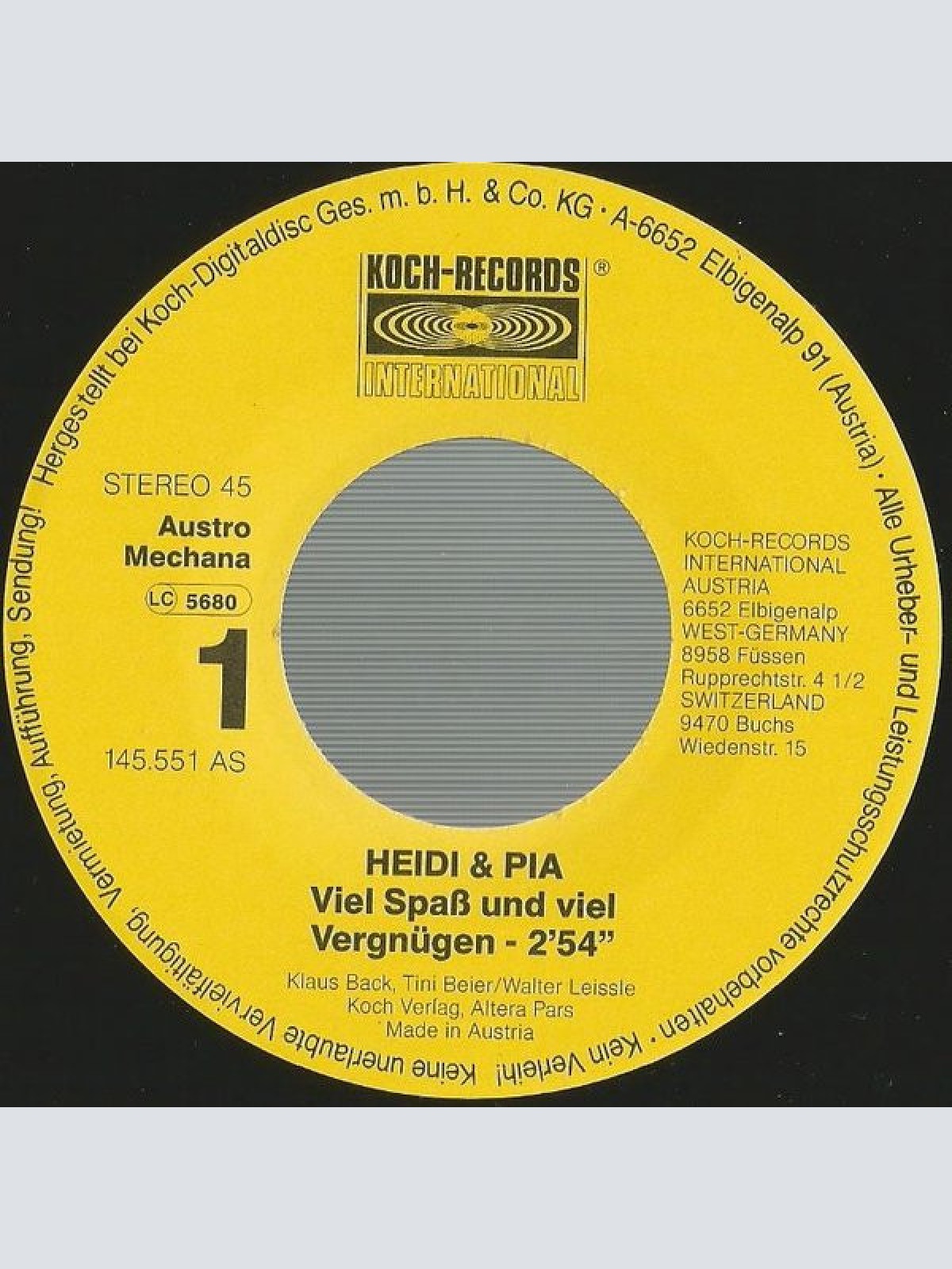 Vinyl / Heidi Und Pia - Viel Spass Und Viel Vergnügen