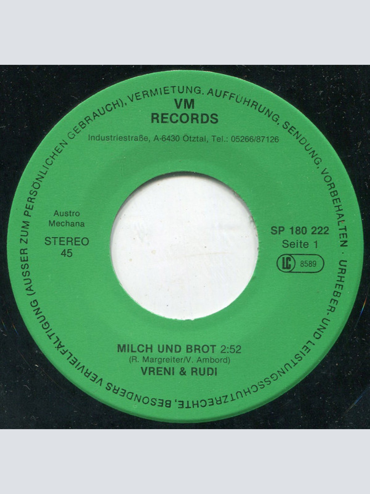 Vinyl / Vreni & Rudi - Milch Und Brot