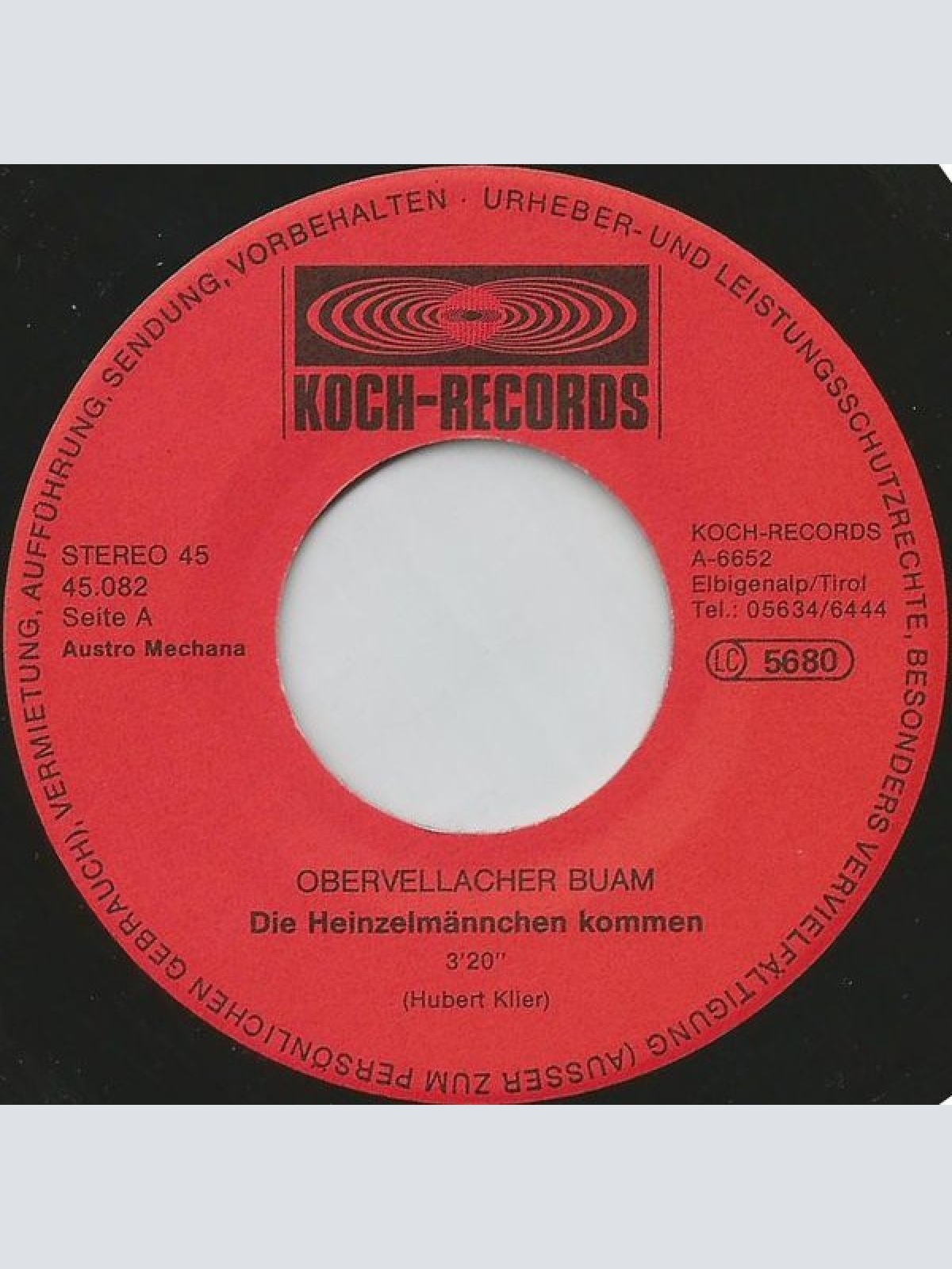 Vinyl / Obervellacher Buam - Die Heinzelmännchen Kommen