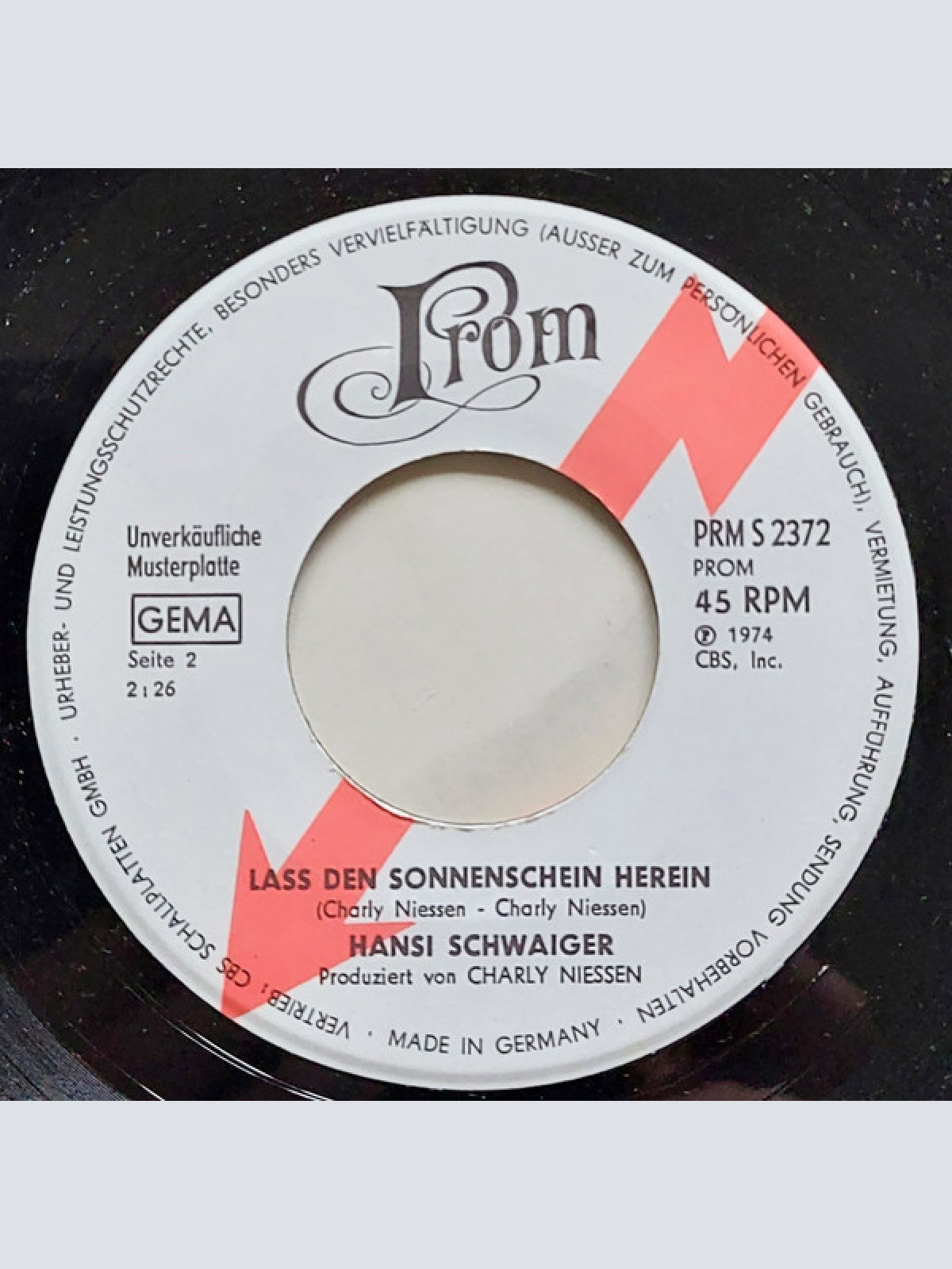 Vinyl / Hansi Schwaiger - Blumen Weinen Keine Tränen / Lass Den Sonnenschein Herein