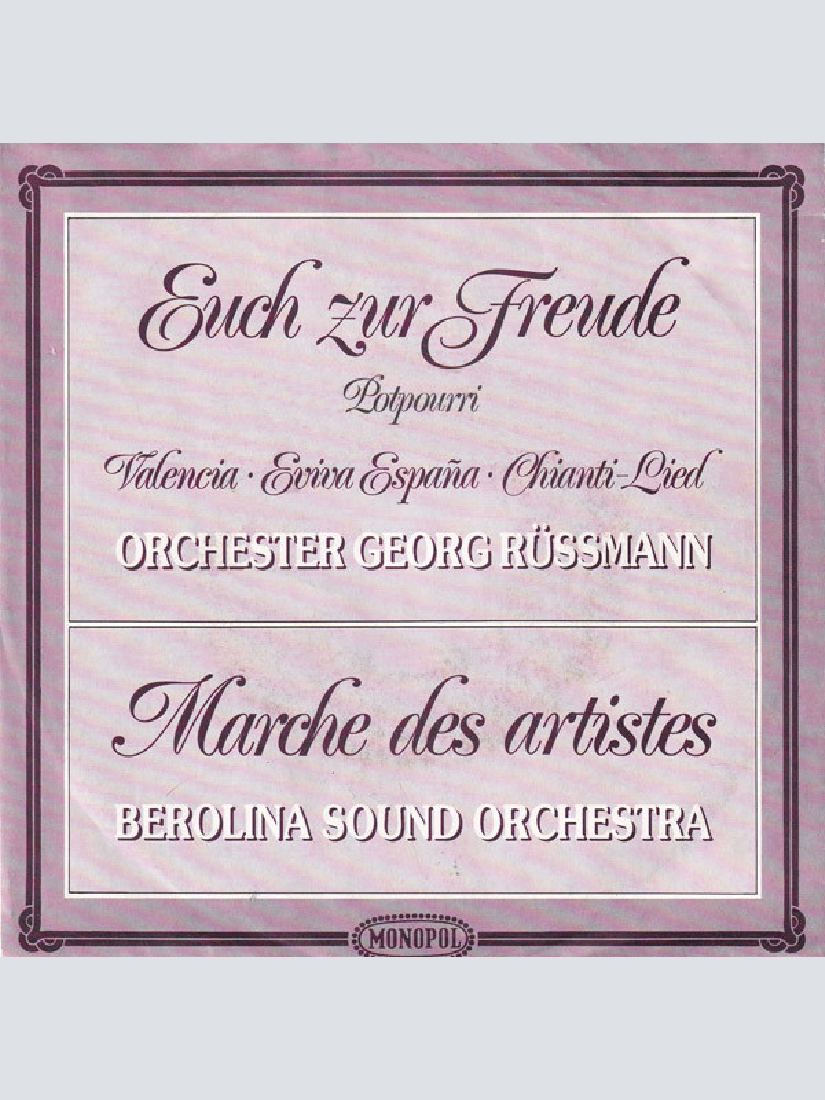 Vinyl / Das Orchester Georg Rüssmann*, Berolina Sound Orchestra* - Euch Zur Freude - Potpourri / Marche Des Artistes