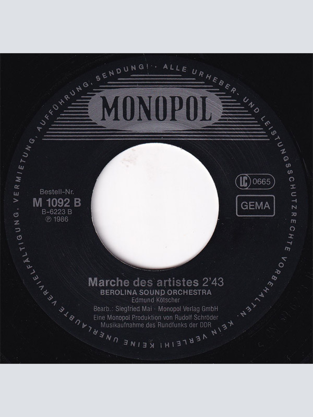 Vinyl / Das Orchester Georg Rüssmann*, Berolina Sound Orchestra* - Euch Zur Freude - Potpourri / Marche Des Artistes