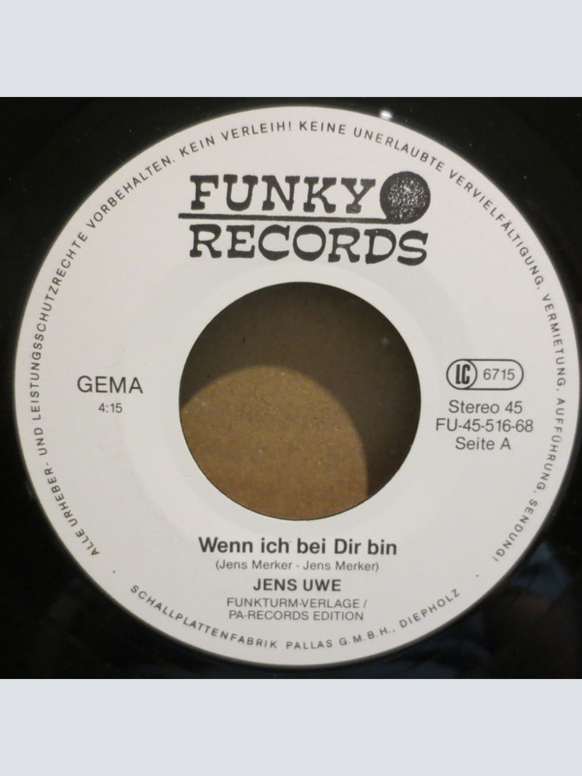 Vinyl / Jens Uwe - Wenn Ich Bei Dir Bin