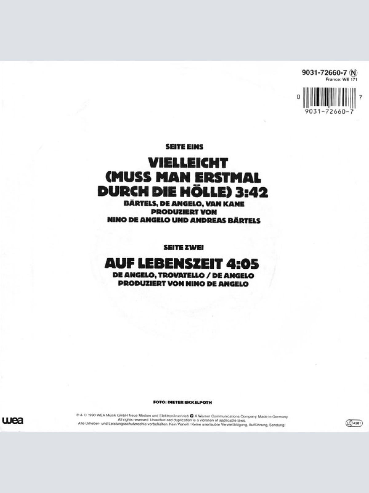 Vinyl / Nino De Angelo - Vielleicht (Muss Man Erstmal Durch Die Hölle)