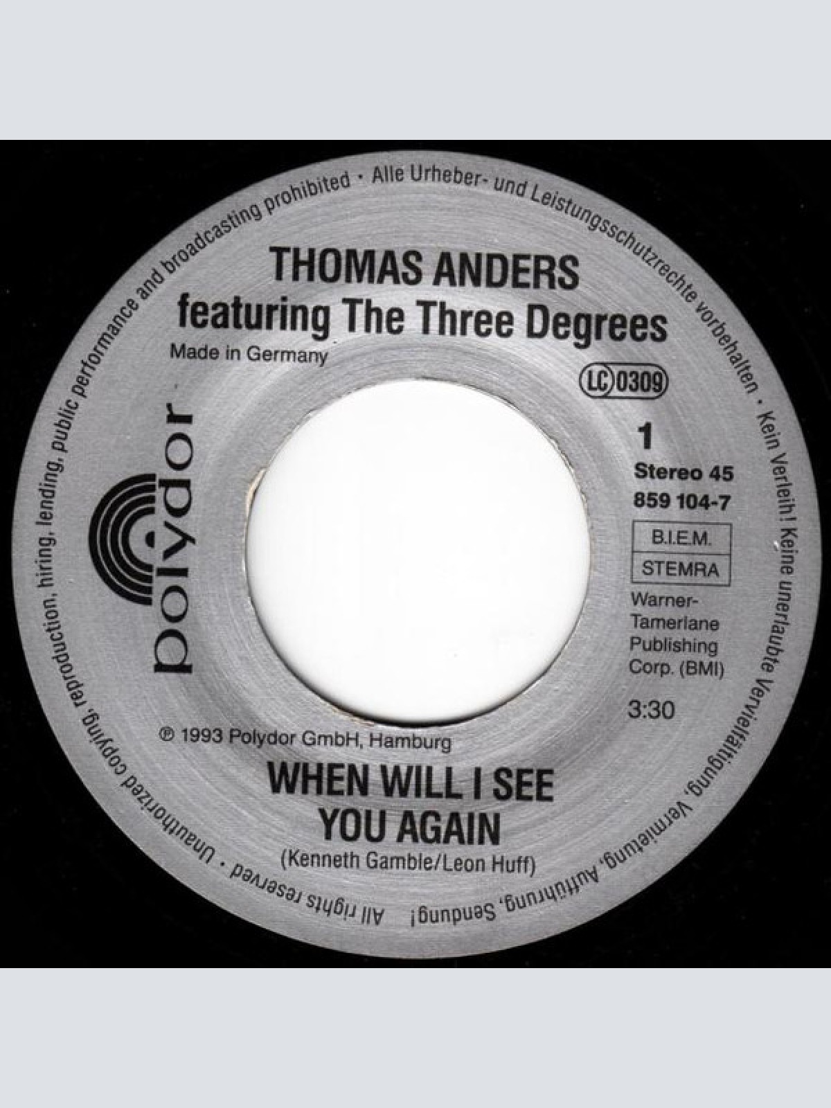 Vinyl / Thomas Anders Featuring The Three Degrees - When Will I See You Again