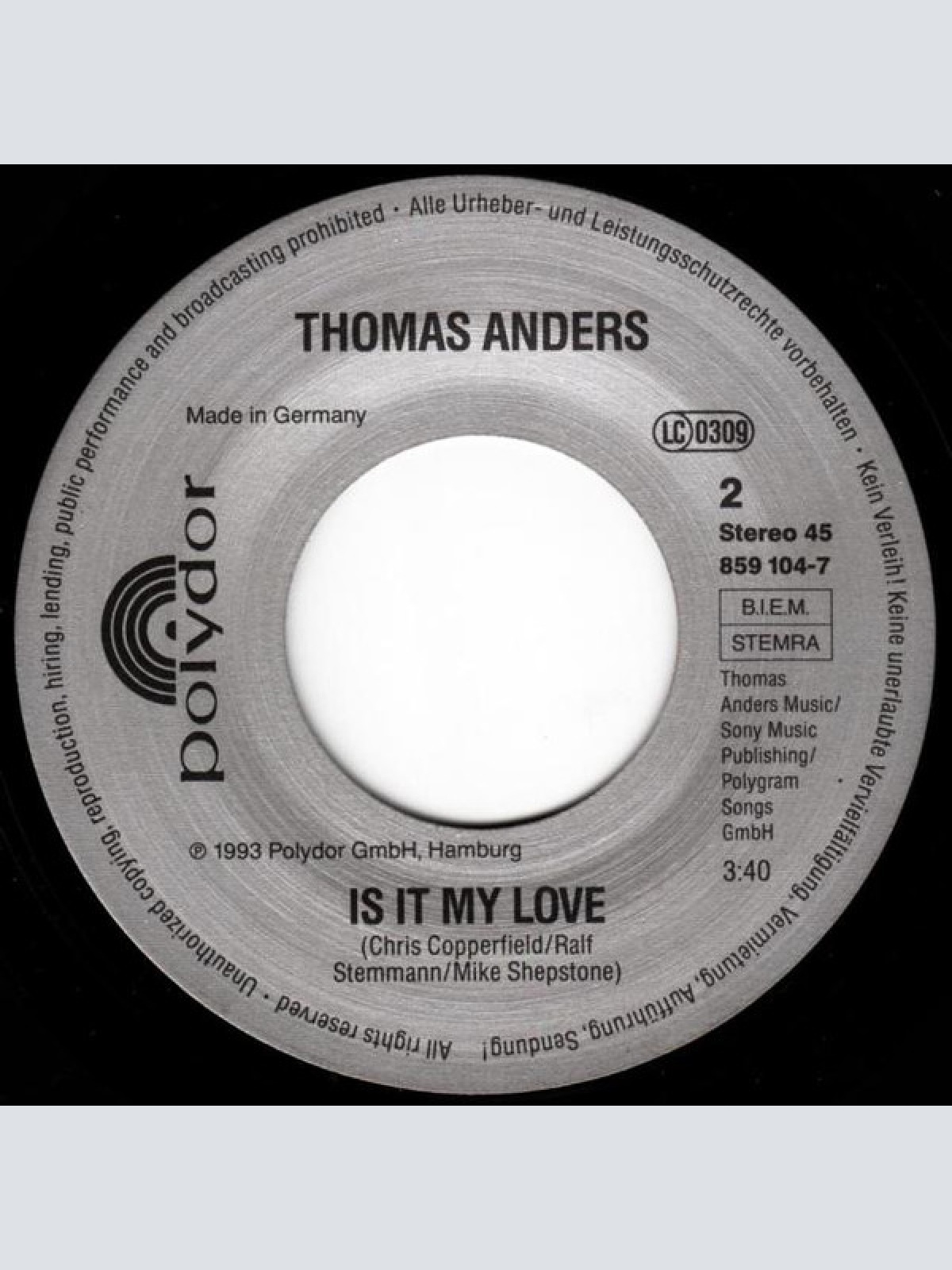 Vinyl / Thomas Anders Featuring The Three Degrees - When Will I See You Again