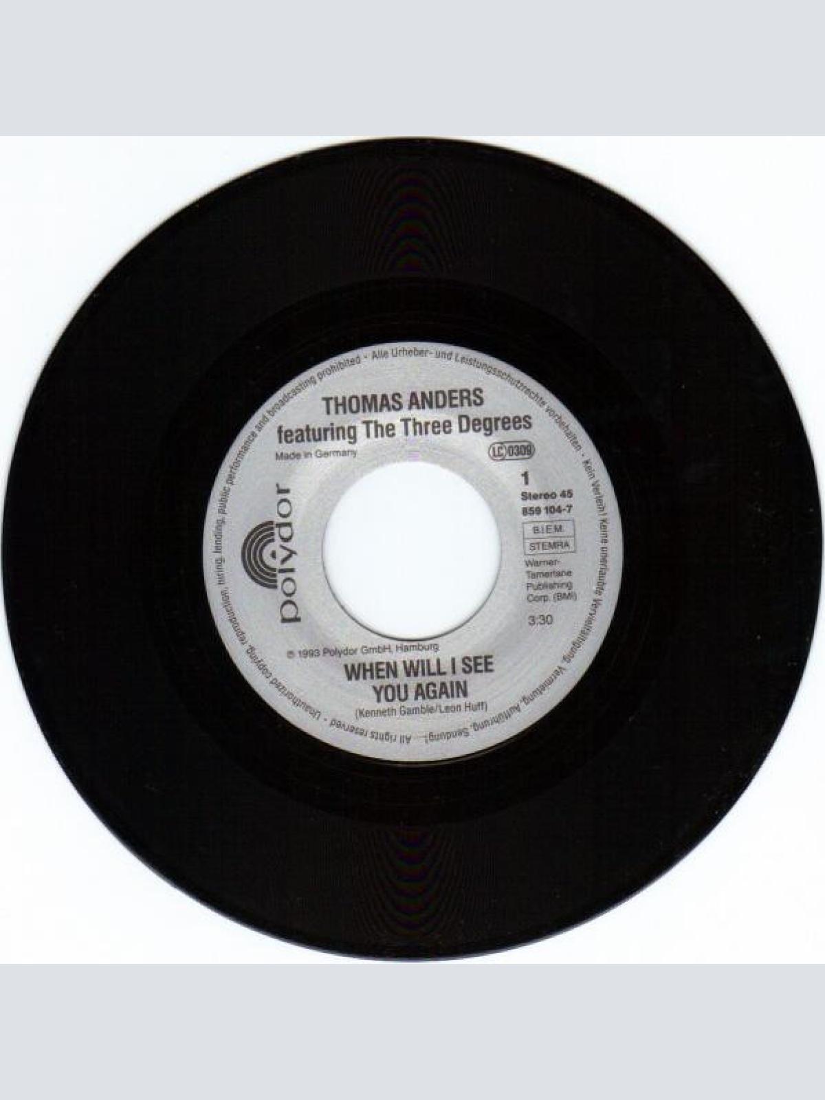 Vinyl / Thomas Anders Featuring The Three Degrees - When Will I See You Again