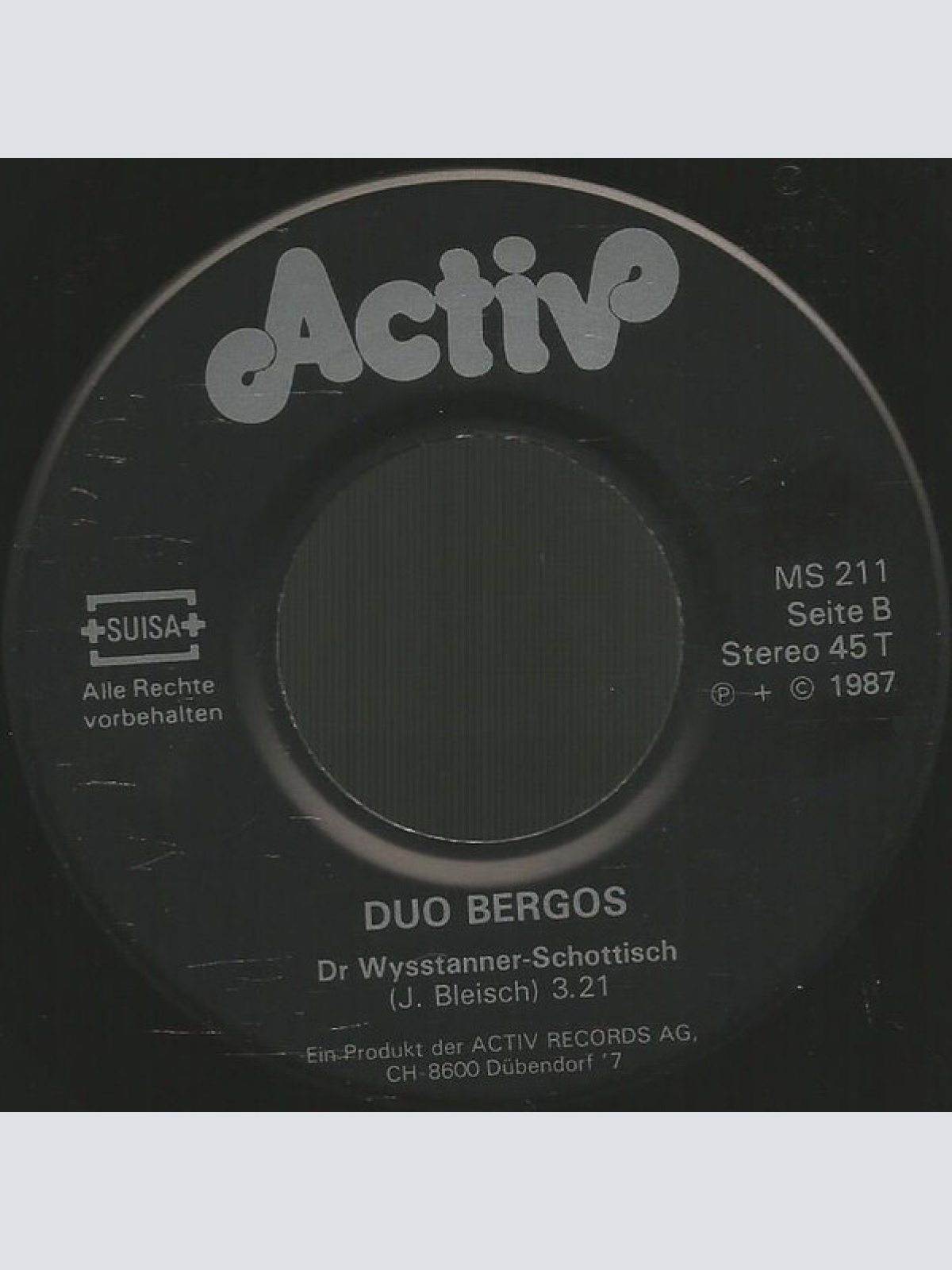 Vinyl / Duo Bergos - Ein Zigeuner Verlässt Seine Heimat / Dr Wysstaner-Schottisch