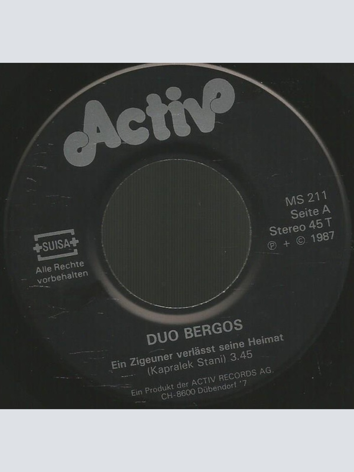 Vinyl / Duo Bergos - Ein Zigeuner Verlässt Seine Heimat / Dr Wysstaner-Schottisch