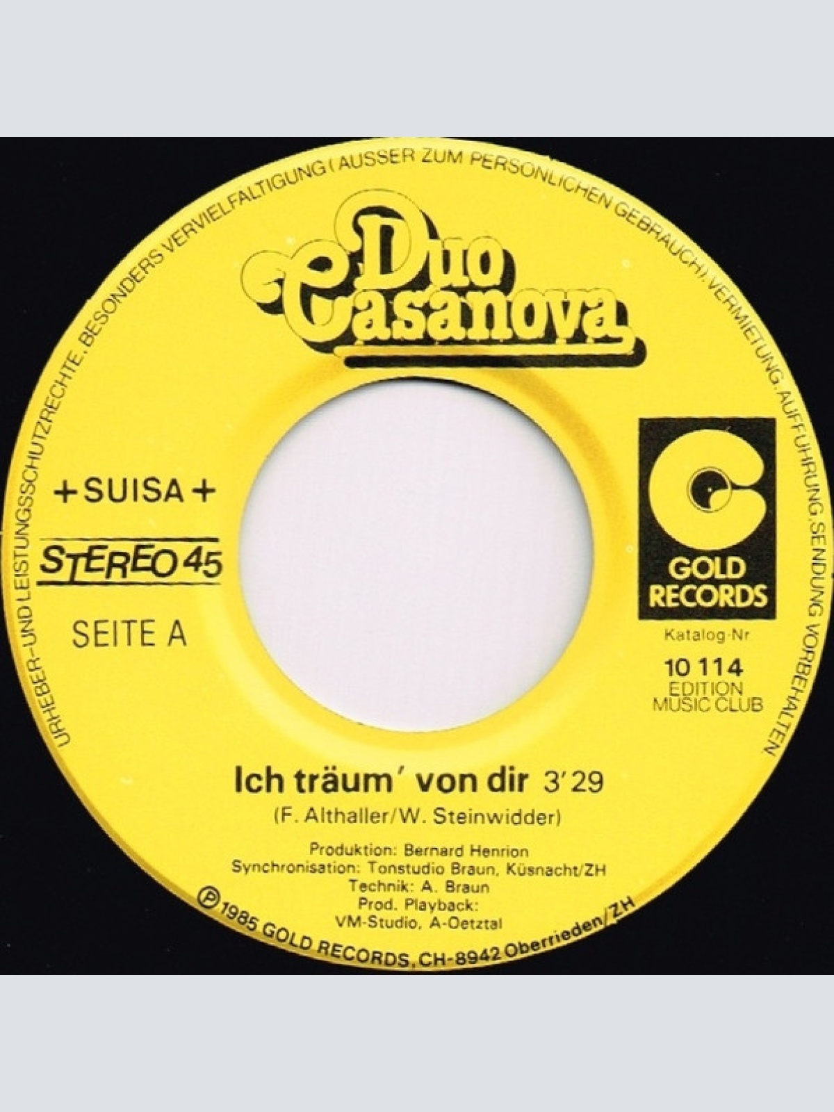 Vinyl / Duo Casanova - Ich Träum' Von Dir