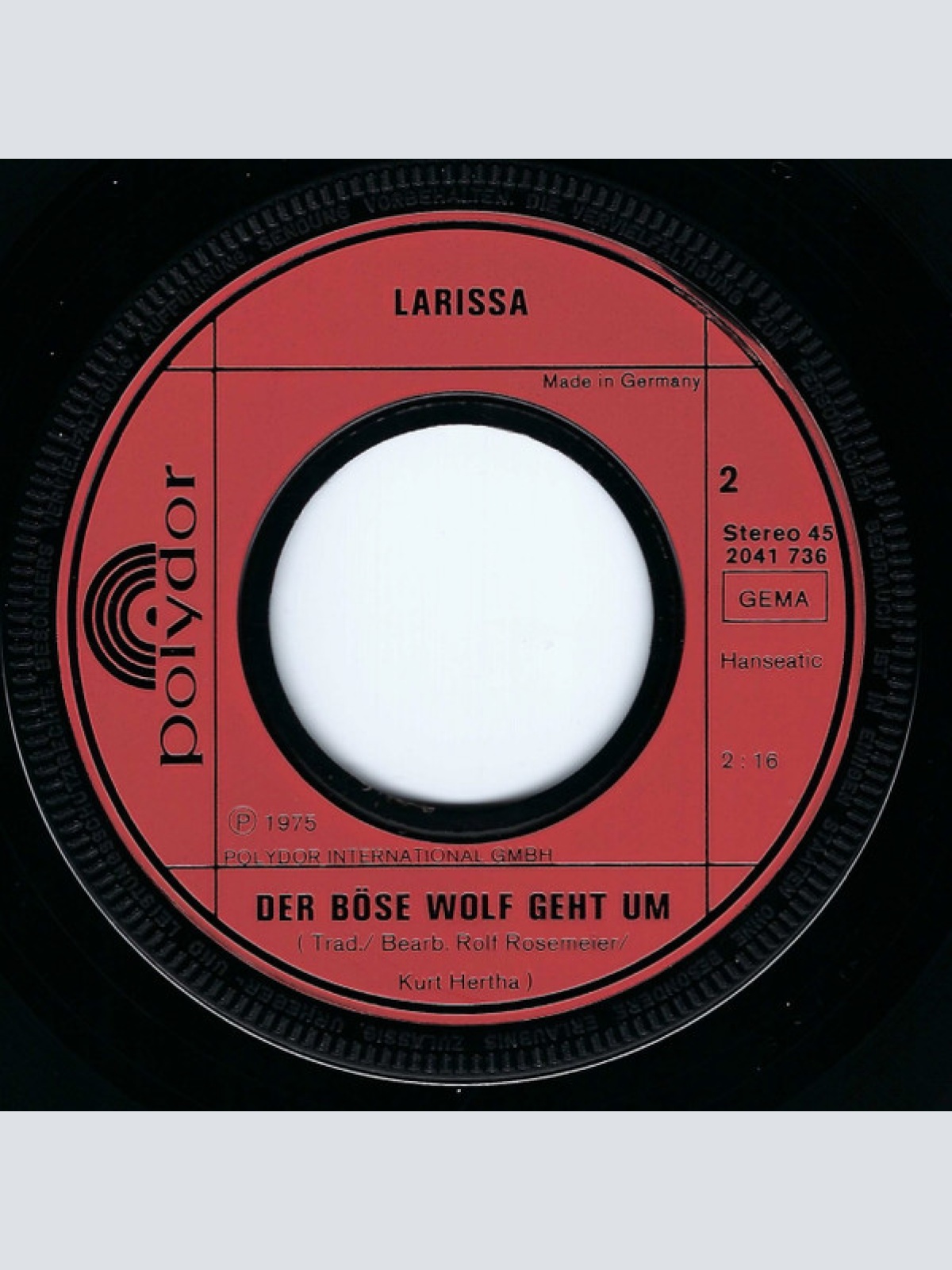 Vinyl / Larissa* - Wahre Liebe Kann Man Nicht Vergessen